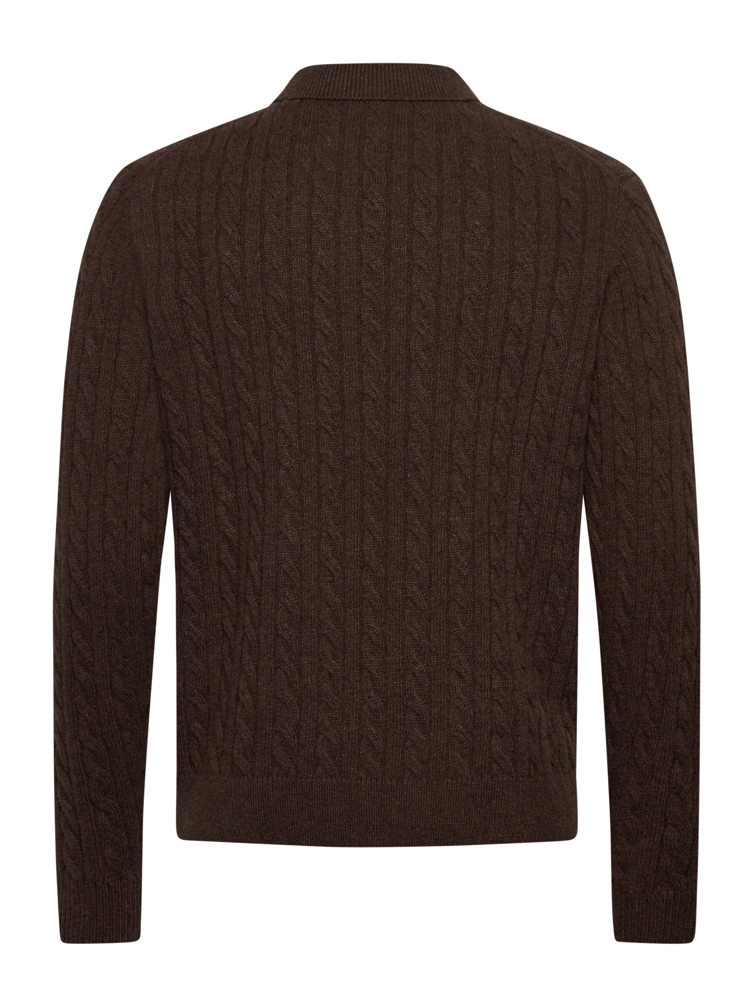 Lindbergh - Lambswool L/S button polo - strickmode - dk brown mel - 2