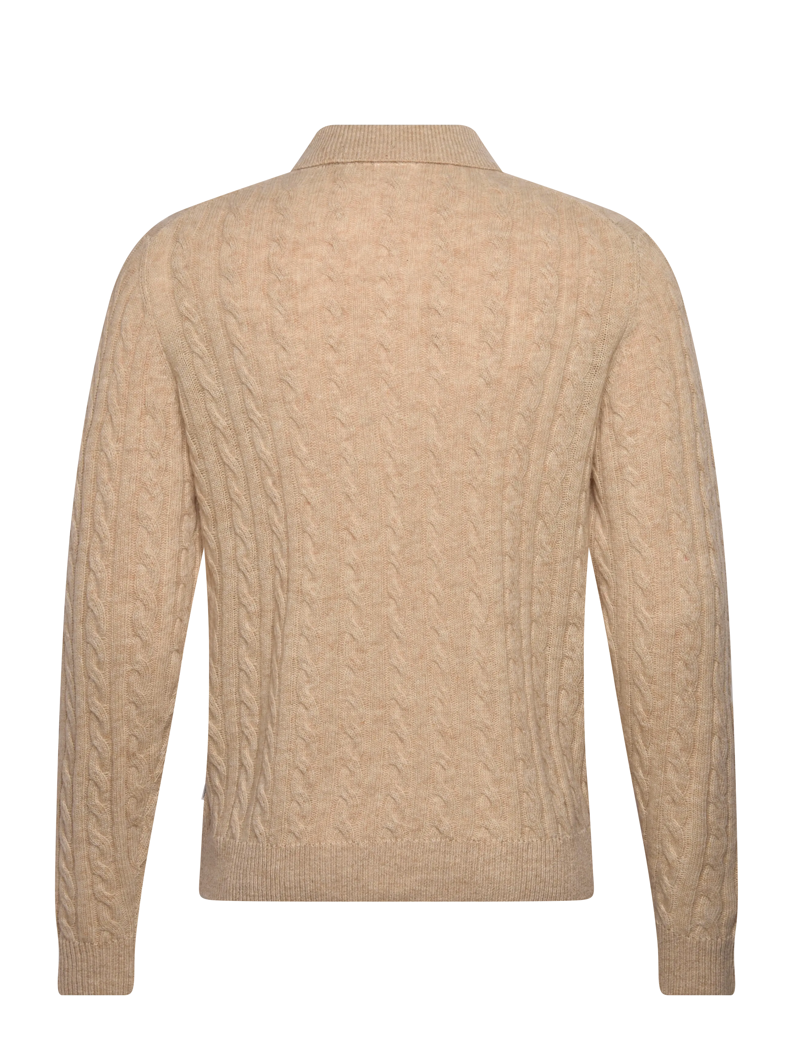 Lindbergh - Lambswool L/S button polo - langärmelige gestrickte polohemden - lt sand mel - 2