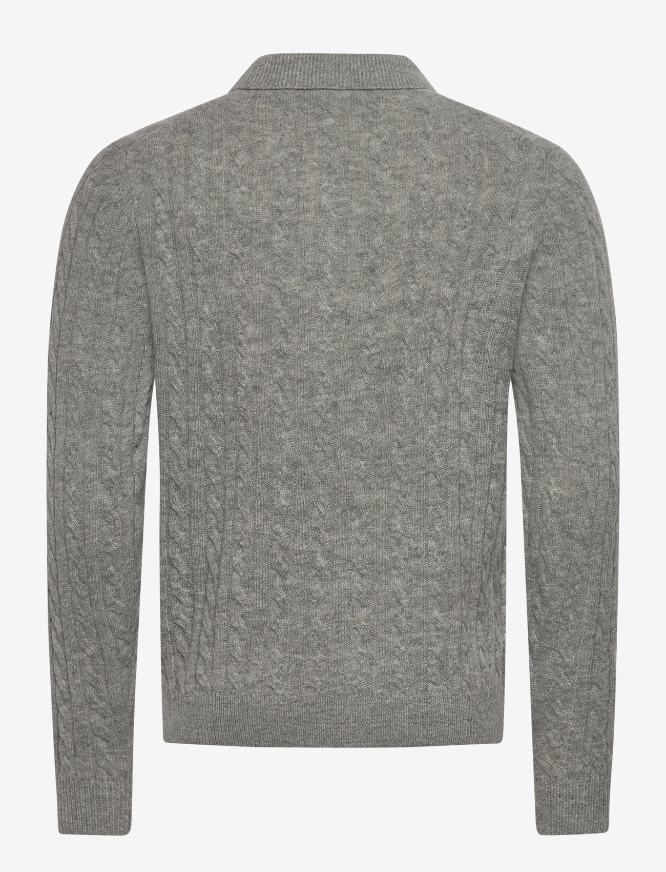 Lindbergh - Lambswool L/S button polo - herbstliche kleidung - mid grey mel - 1