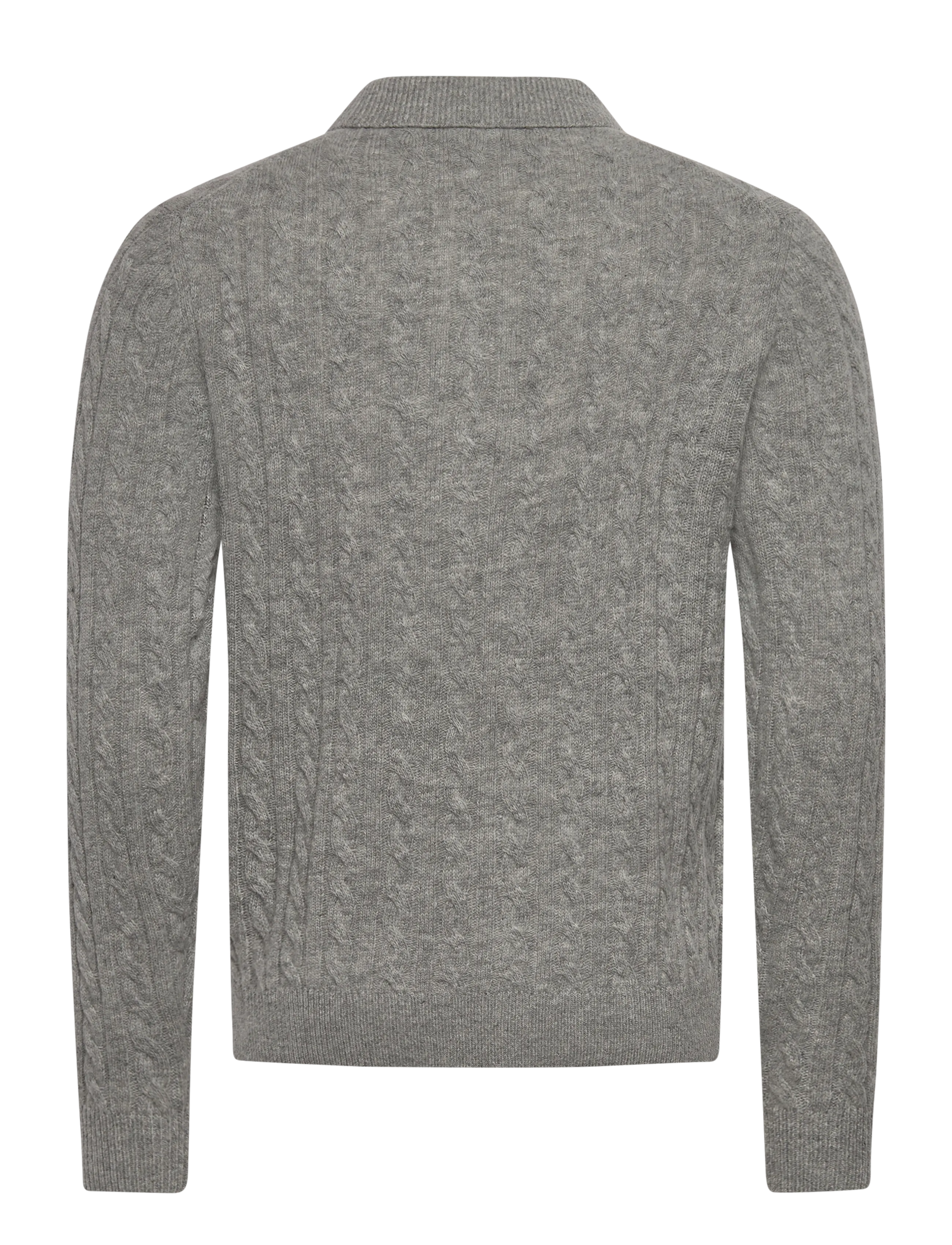 Lindbergh - Lambswool L/S button polo - pitkähihaiset neulepoolot - mid grey mel - 2