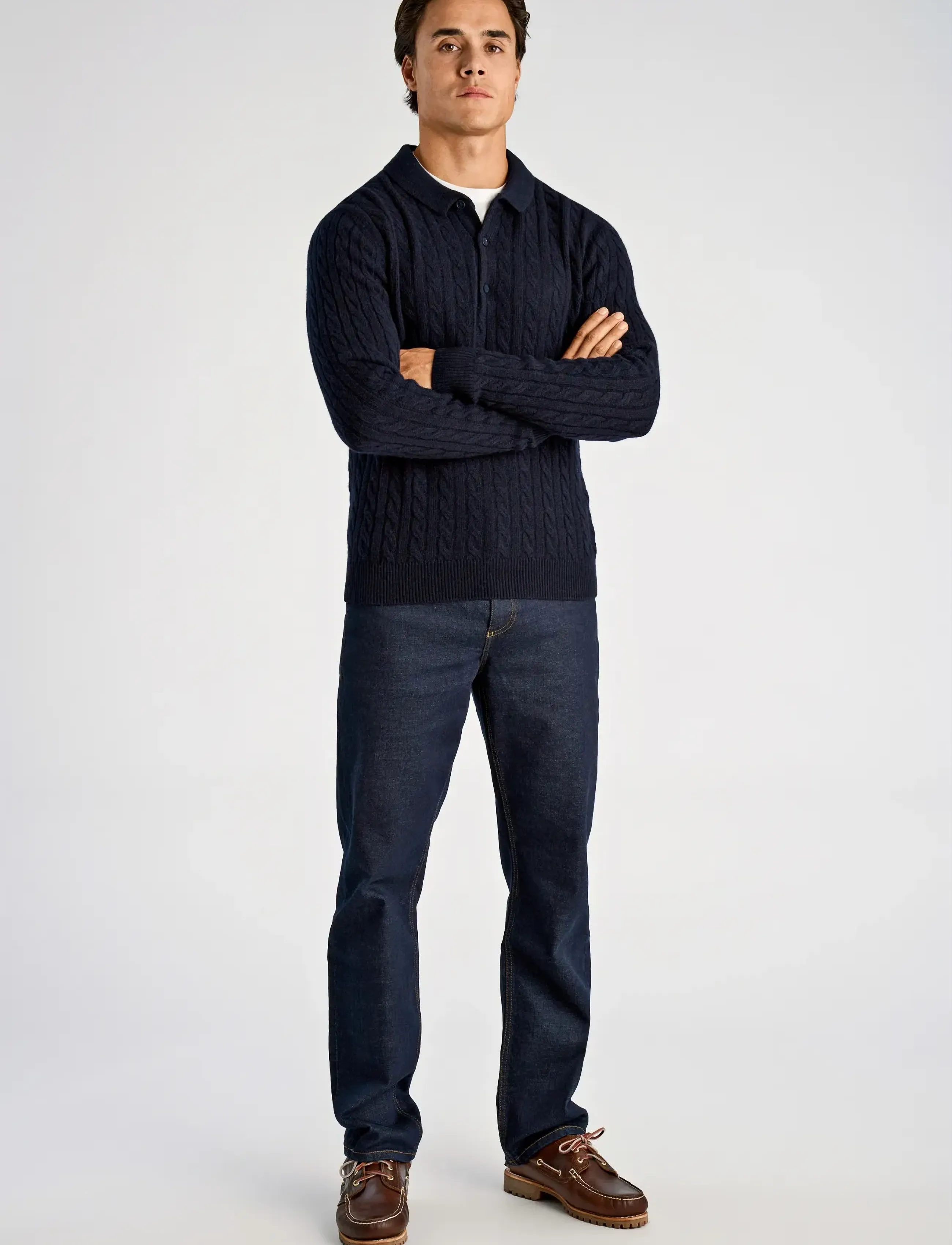 Lindbergh - Lambswool L/S button polo - langermede, strikkede pologensere - navy - 4