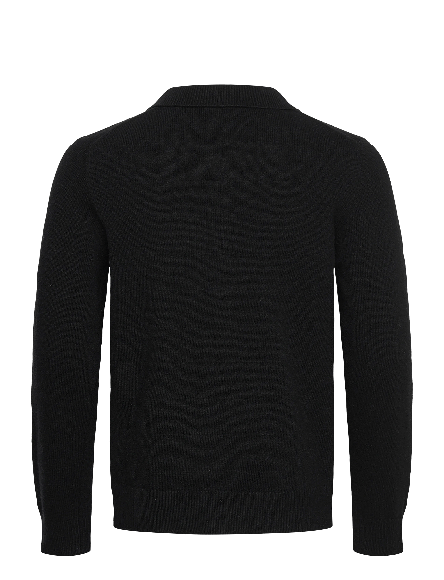 Lindbergh - Lambswool L/S cardigan with 2-way zip - pullover mit durchgehendem reißverschluss - black - 2