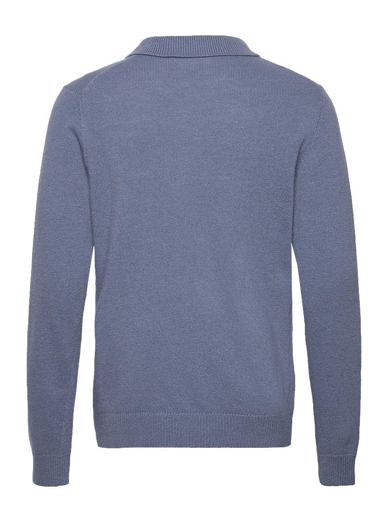 Lindbergh - Lambswool L/S cardigan with 2-way z - neuleet joissa kokopitkä vetoketju - blue ice mel - 2