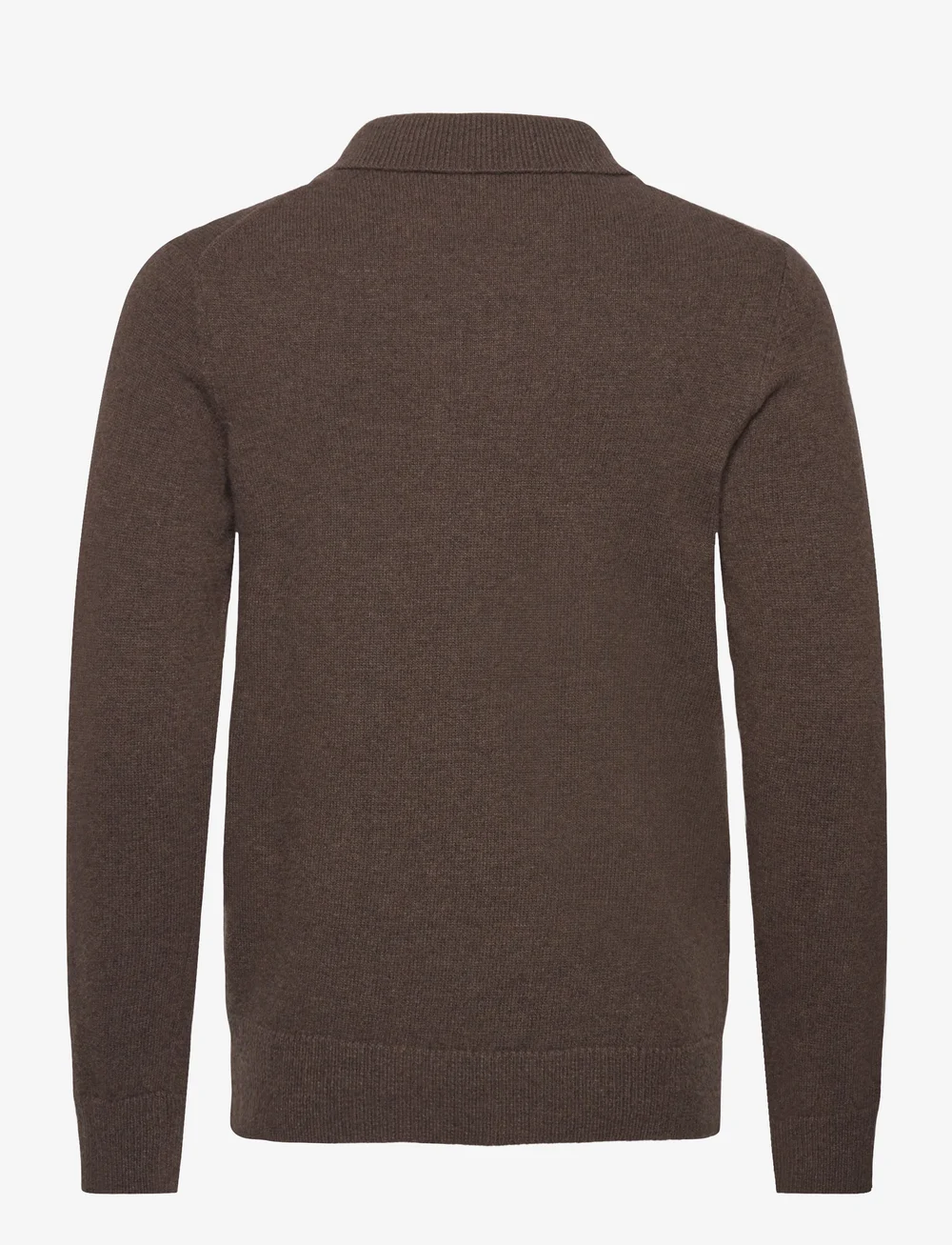 Lindbergh - Lambswool L/S cardigan with 2-way z - cardigans - dk brown mel - 1