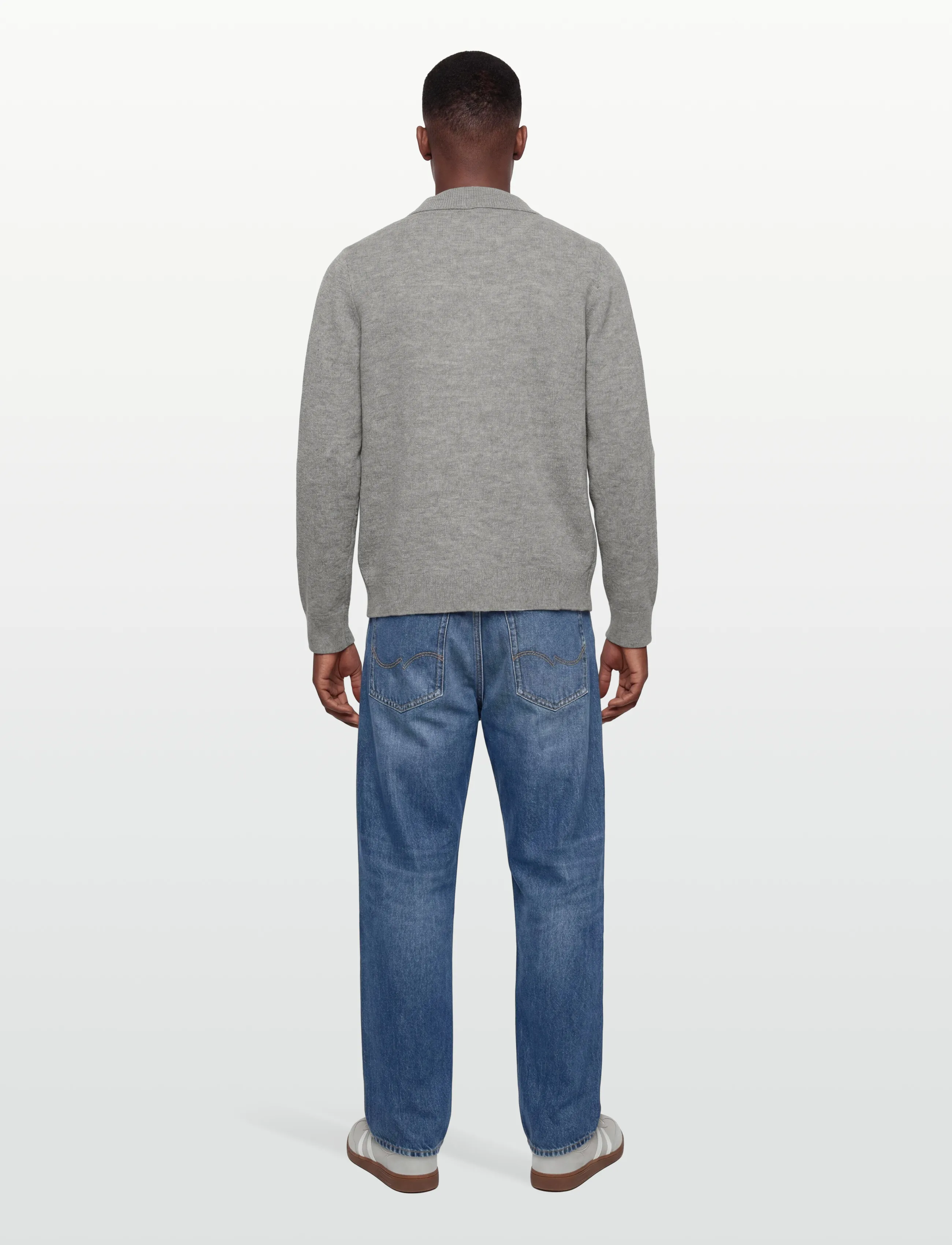Lindbergh - Lambswool L/S cardigan with 2-way zip - susegamieji megztiniai - mid grey mel - 4