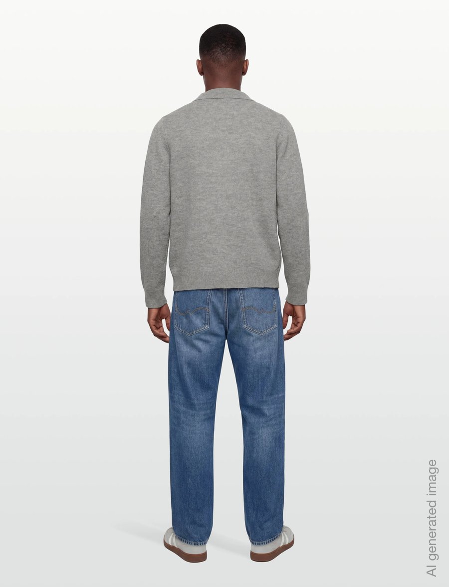 Lindbergh - Lambswool L/S cardigan with 2-way zip - full zip jumpers - mid grey mel - 4