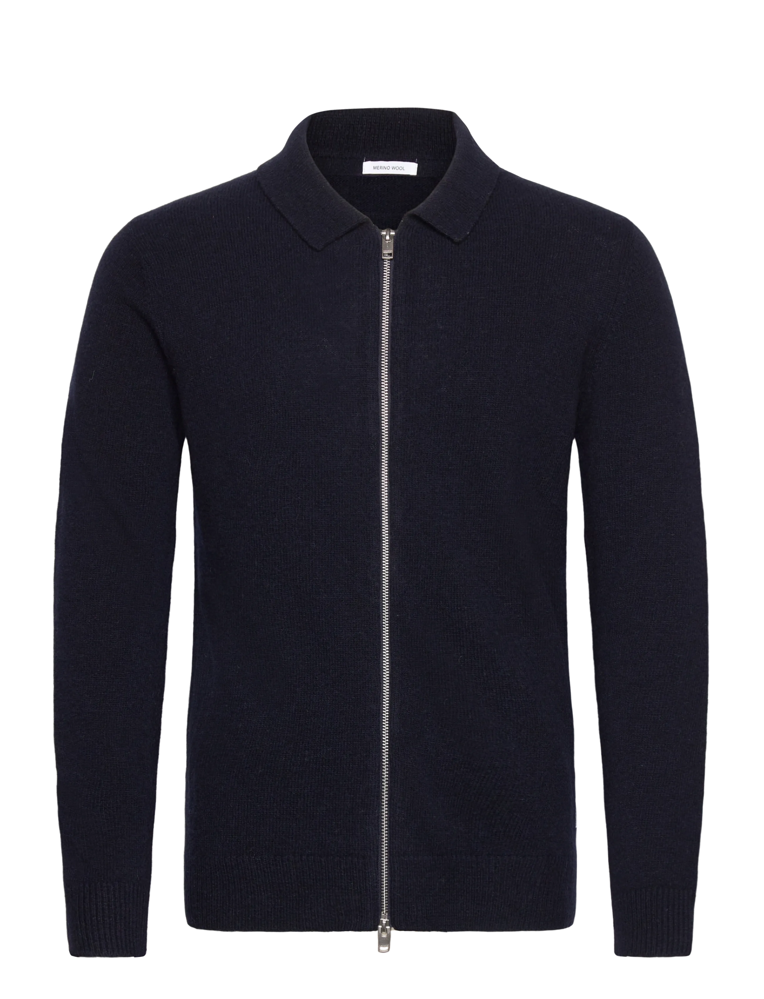 Lindbergh Lambswool L/S cardigan with 2-way zip - Cardigans - NAVY / navy