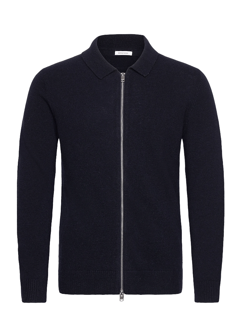 Lindbergh - Lambswool L/S cardigan with 2-way z - pullover mit durchgehendem reißverschluss - navy - 1