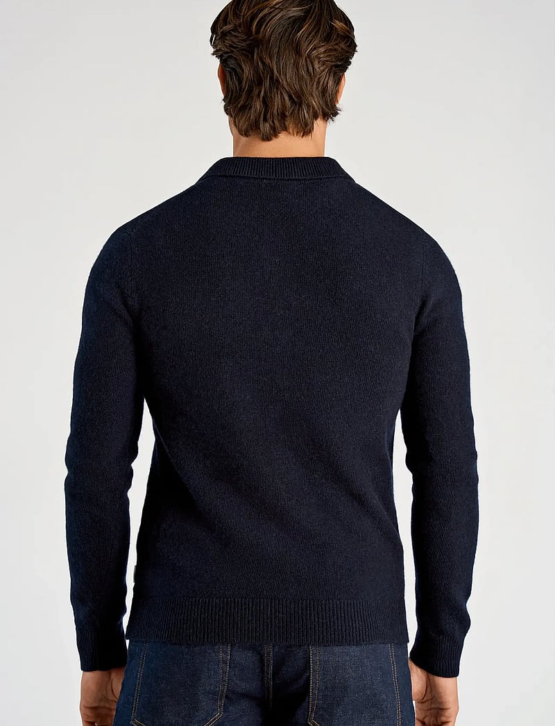 Lindbergh - Lambswool L/S cardigan with 2-way z - pullover mit durchgehendem reißverschluss - navy - 3