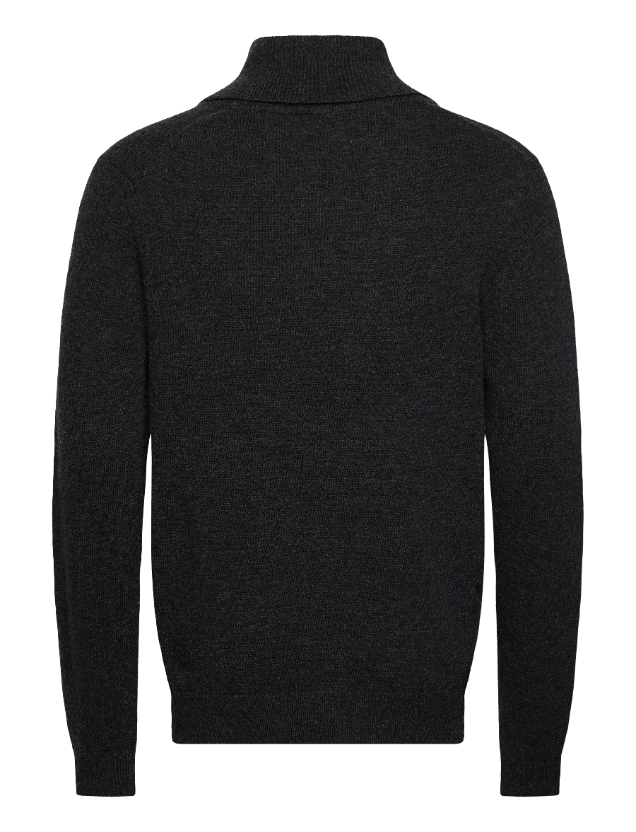 Lindbergh - Lambswool L/S shawl collar knit - v-ausschnitt - charcoal mel - 1