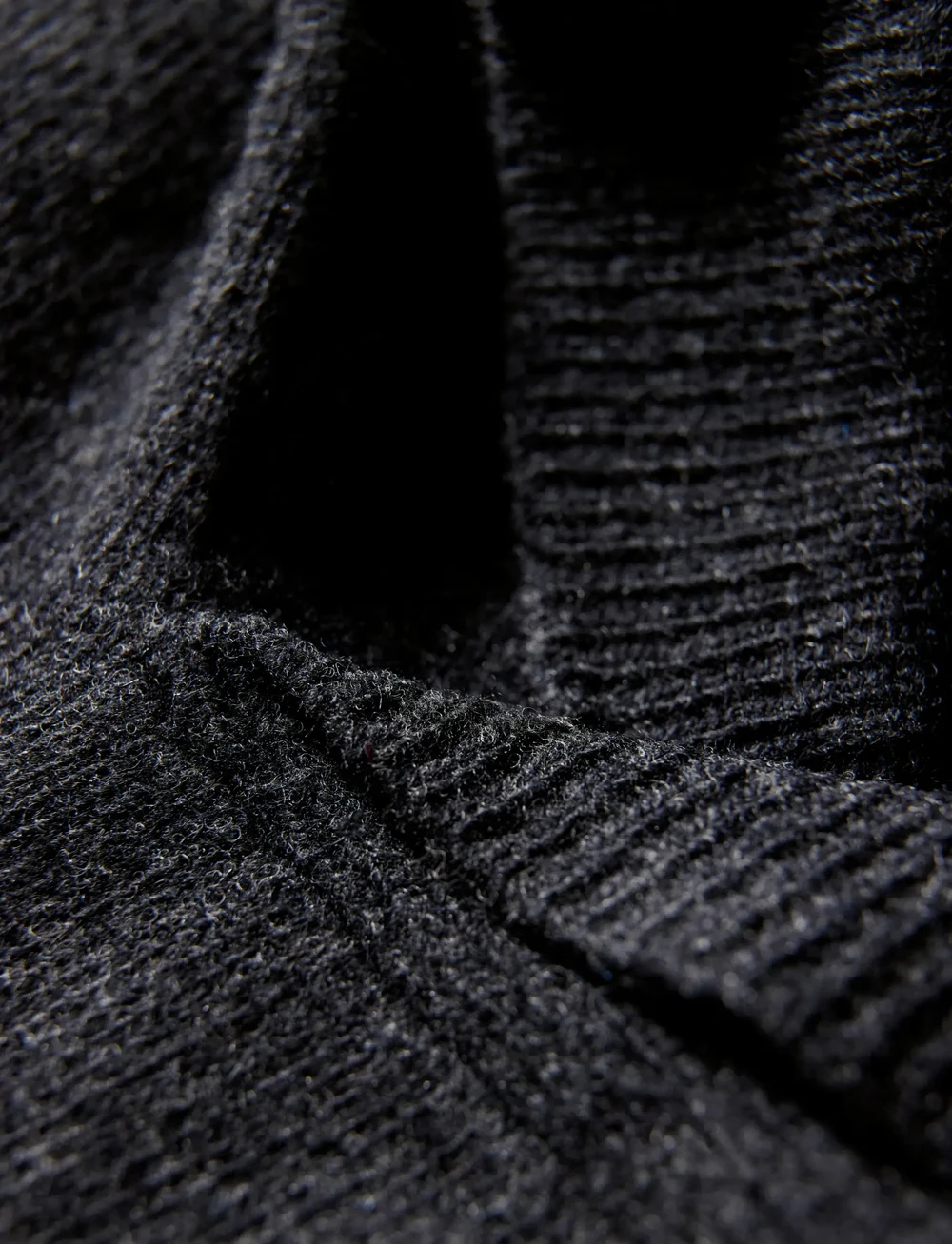 Lindbergh - Lambswool L/S shawl collar knit - v-necks - charcoal mel - 2