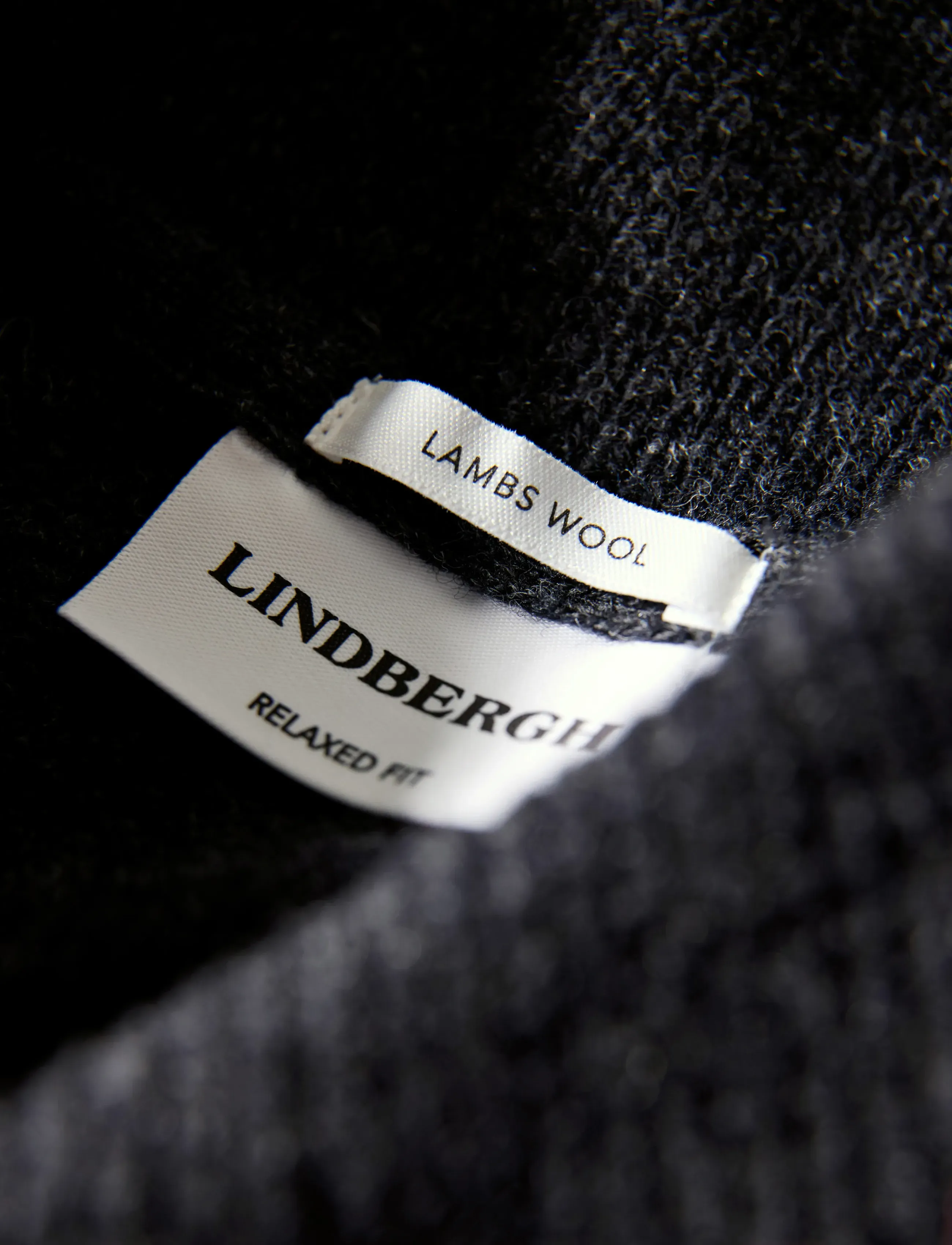 Lindbergh - Lambswool L/S shawl collar knit - v-hals - charcoal mel - 3