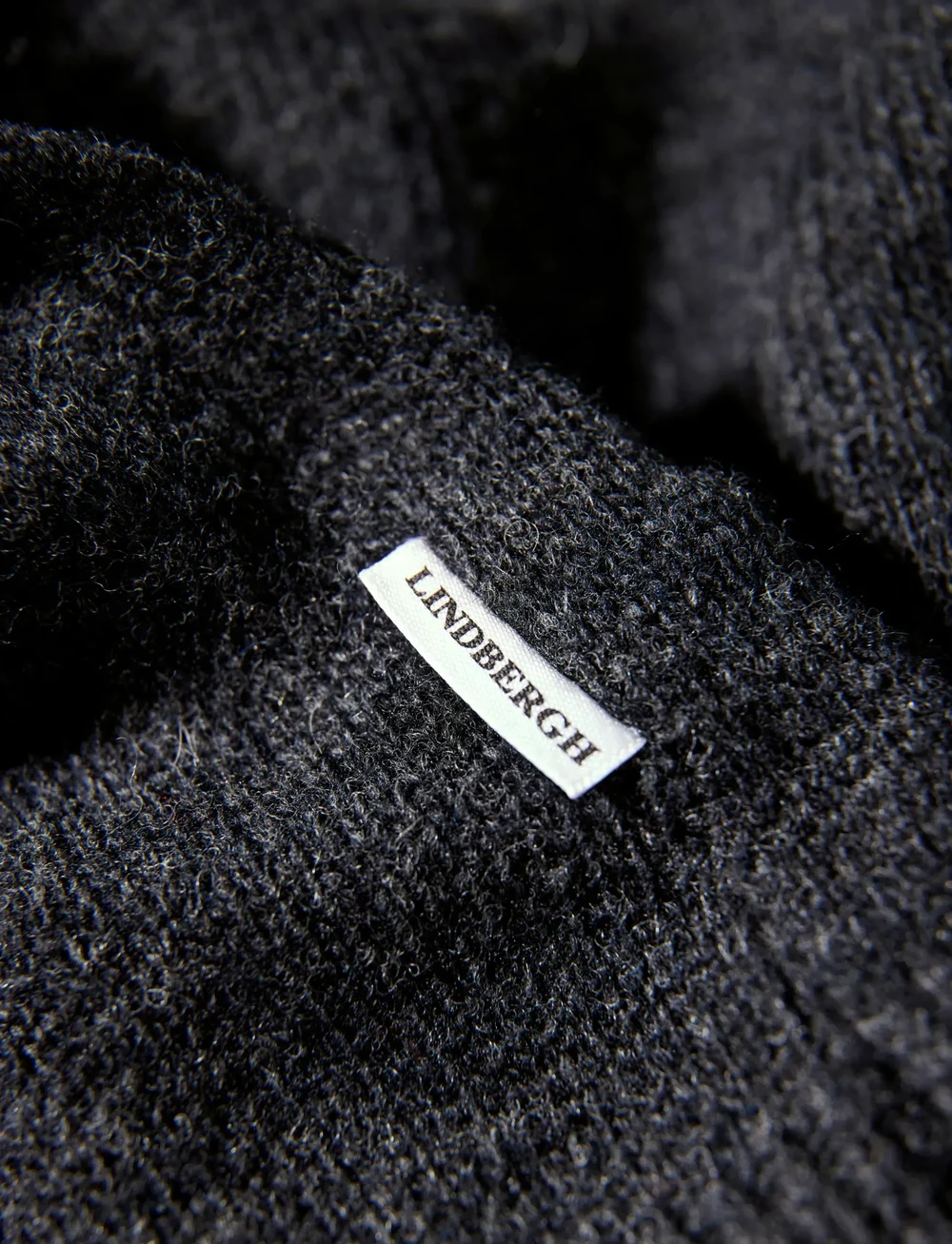 Lindbergh - Lambswool L/S shawl collar knit - v-necks - charcoal mel - 4