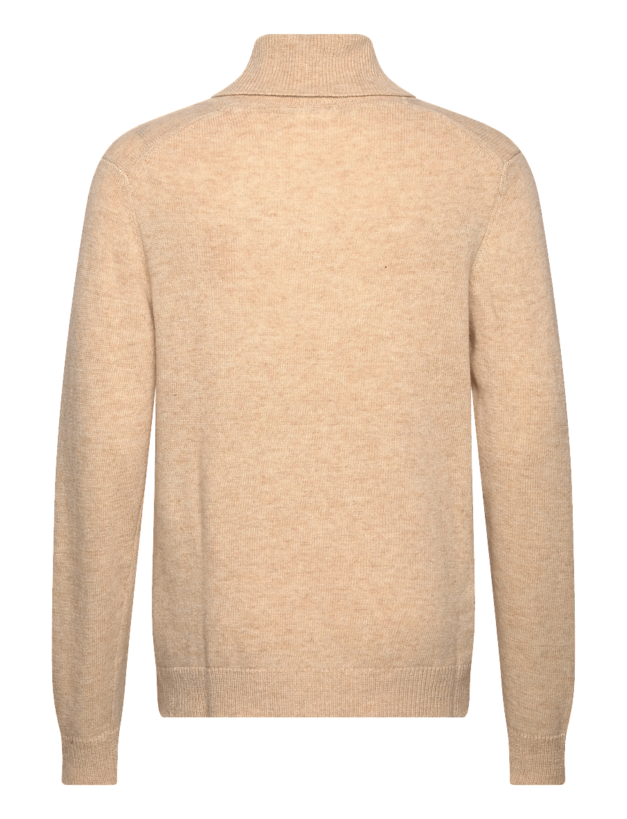 Lindbergh - Lambswool L/S shawl collar knit - v-ausschnitt - lt sand mel - 1