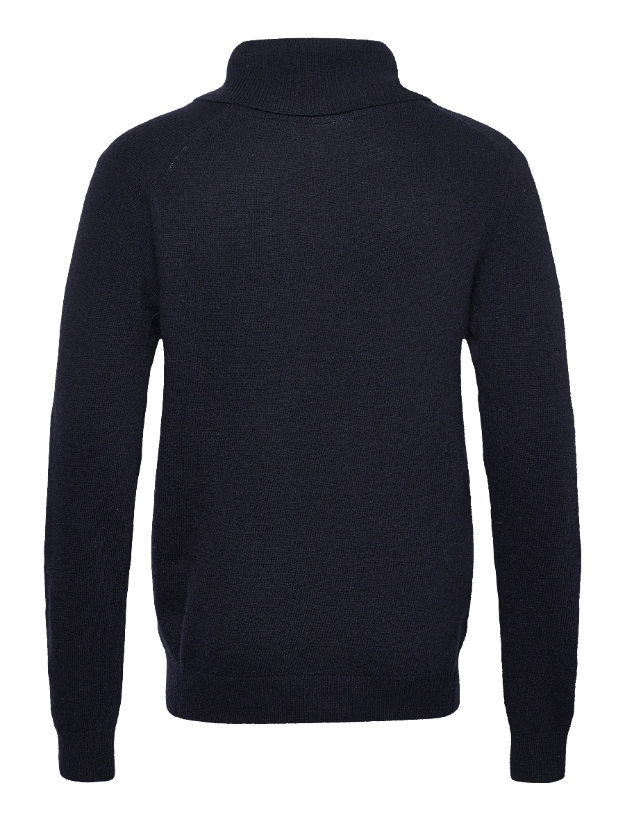 Lindbergh - Lambswool L/S shawl collar knit - v-ausschnitt - navy - 1