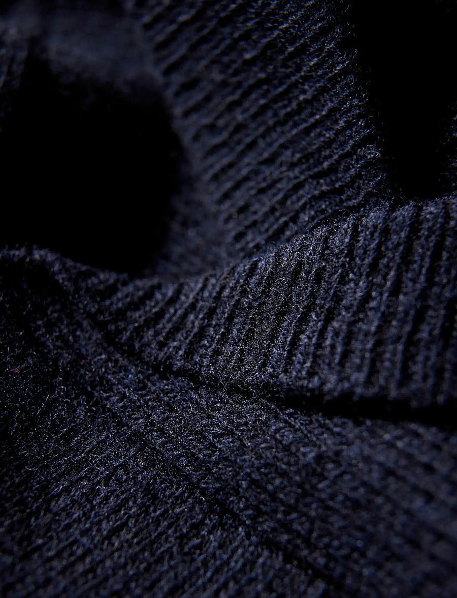 Lindbergh - Lambswool L/S shawl collar knit - v-ausschnitt - navy - 2