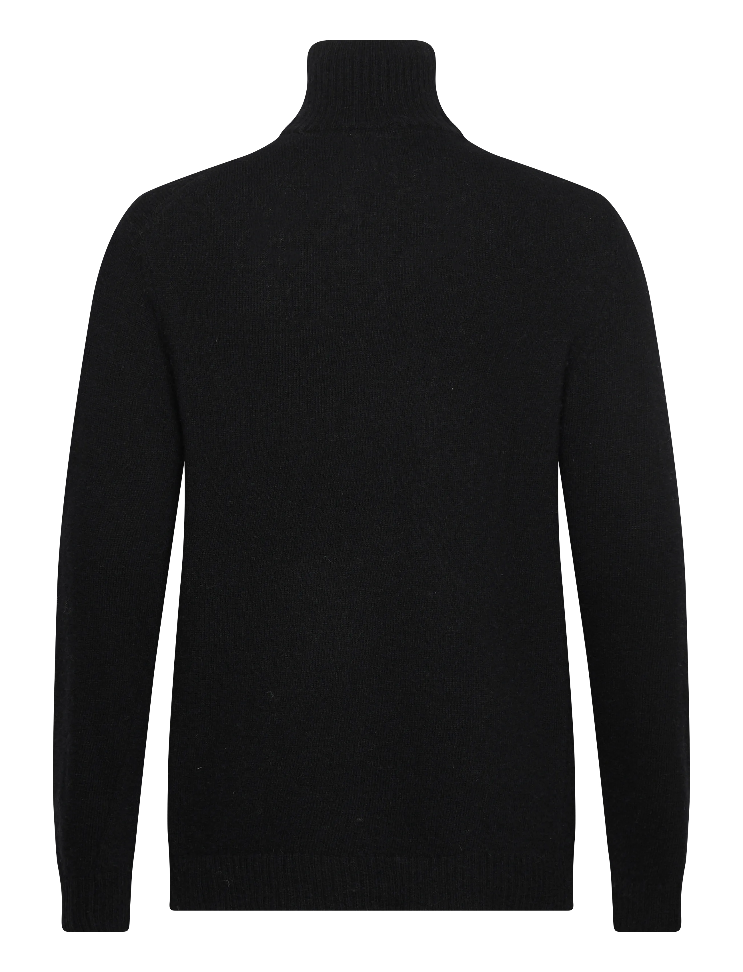 Lindbergh - Lambswool half zip knit oversize collar - halfzip strik - black - 2