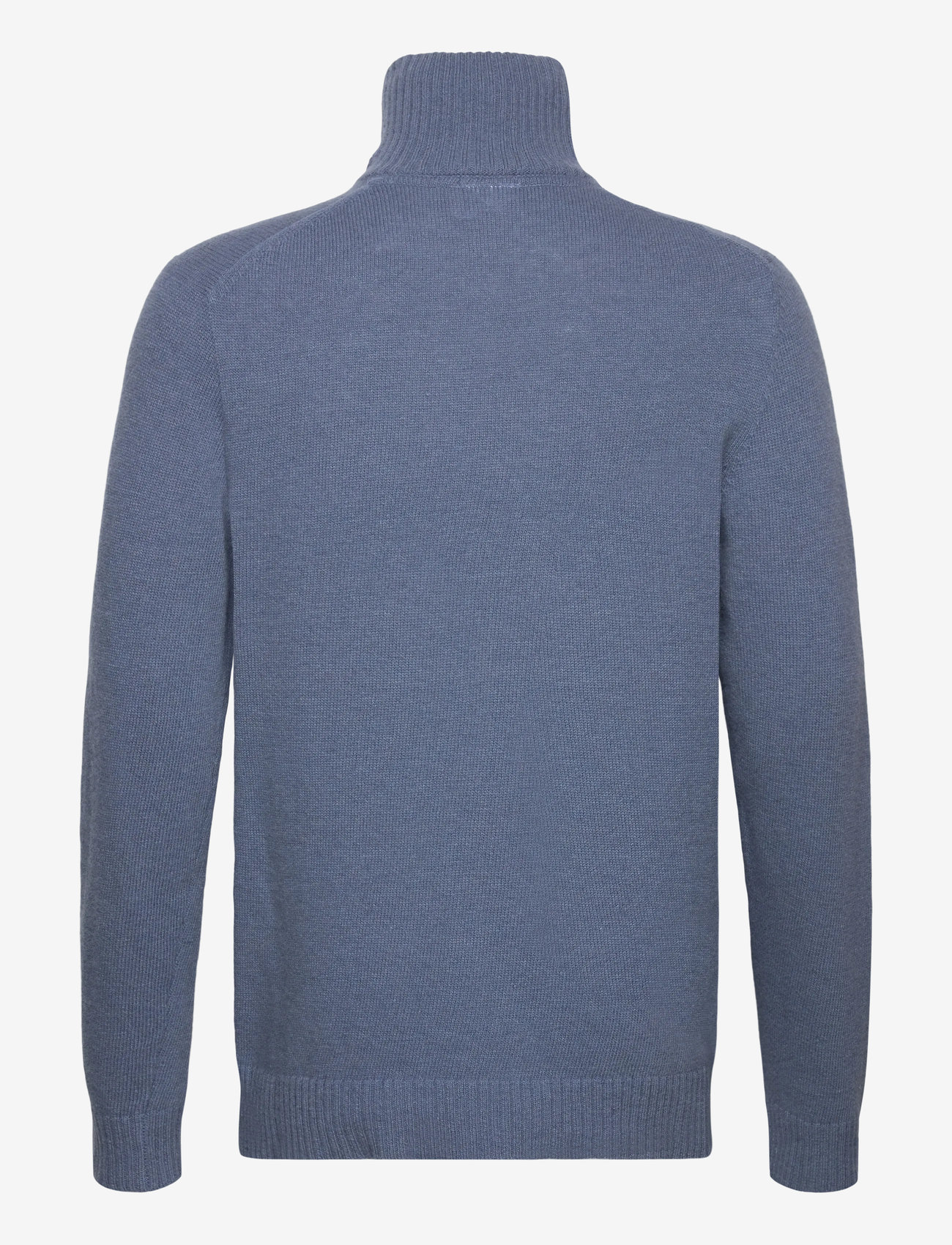 Lindbergh - Lambswool half zip knit oversize collar - halfzip strik - blue ice mel - 1