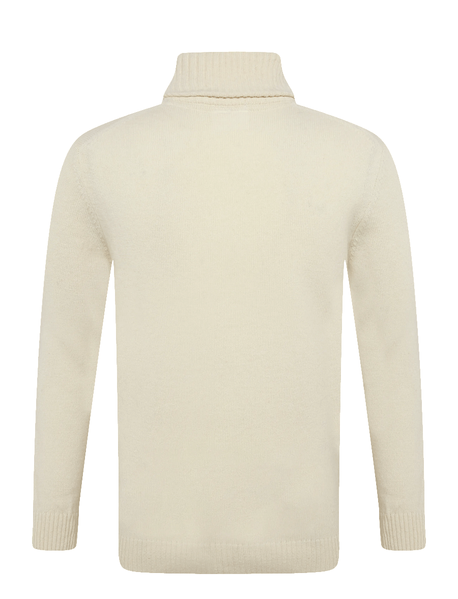 Lindbergh - Lambswool half zip knit oversize collar - pullover mit halbem reißverschluss - chalk white - 1