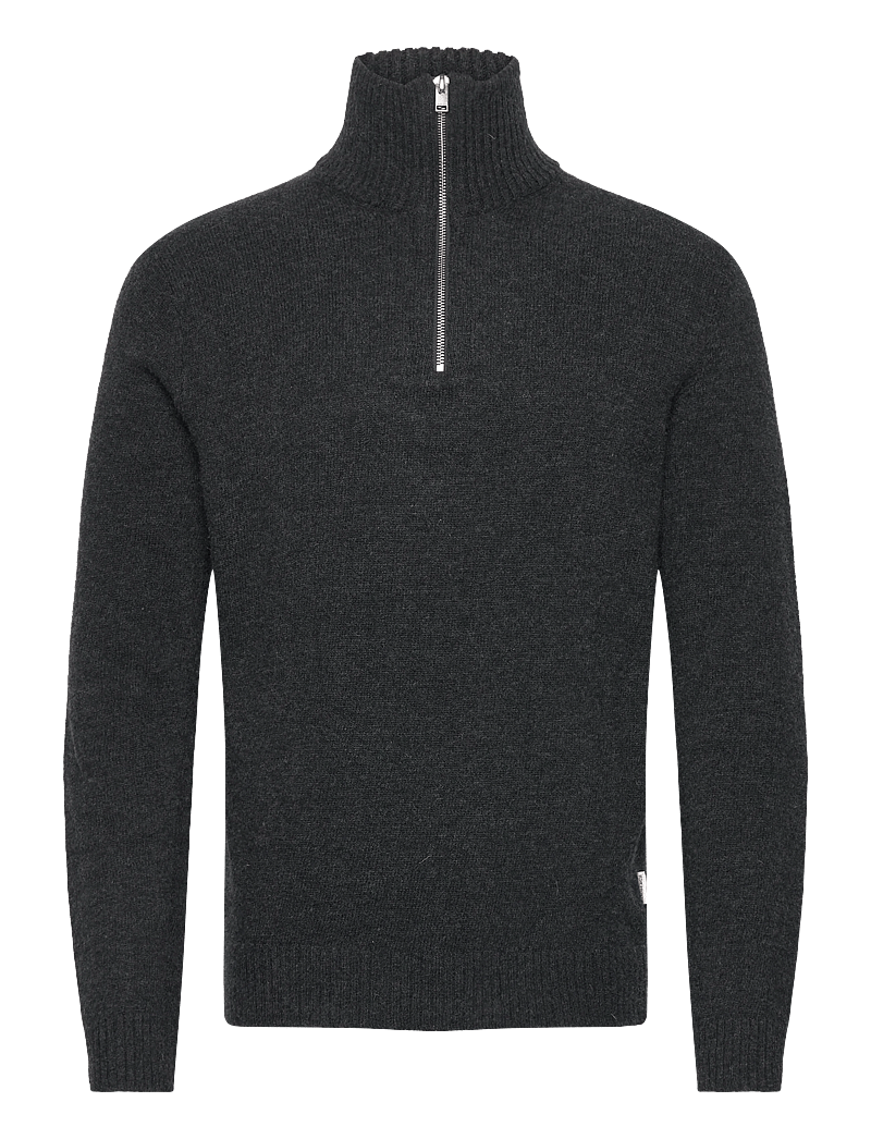 Lindbergh - Lambswool half zip knit oversize co - pullover mit halbem reißverschluss - charcoal mel - 1