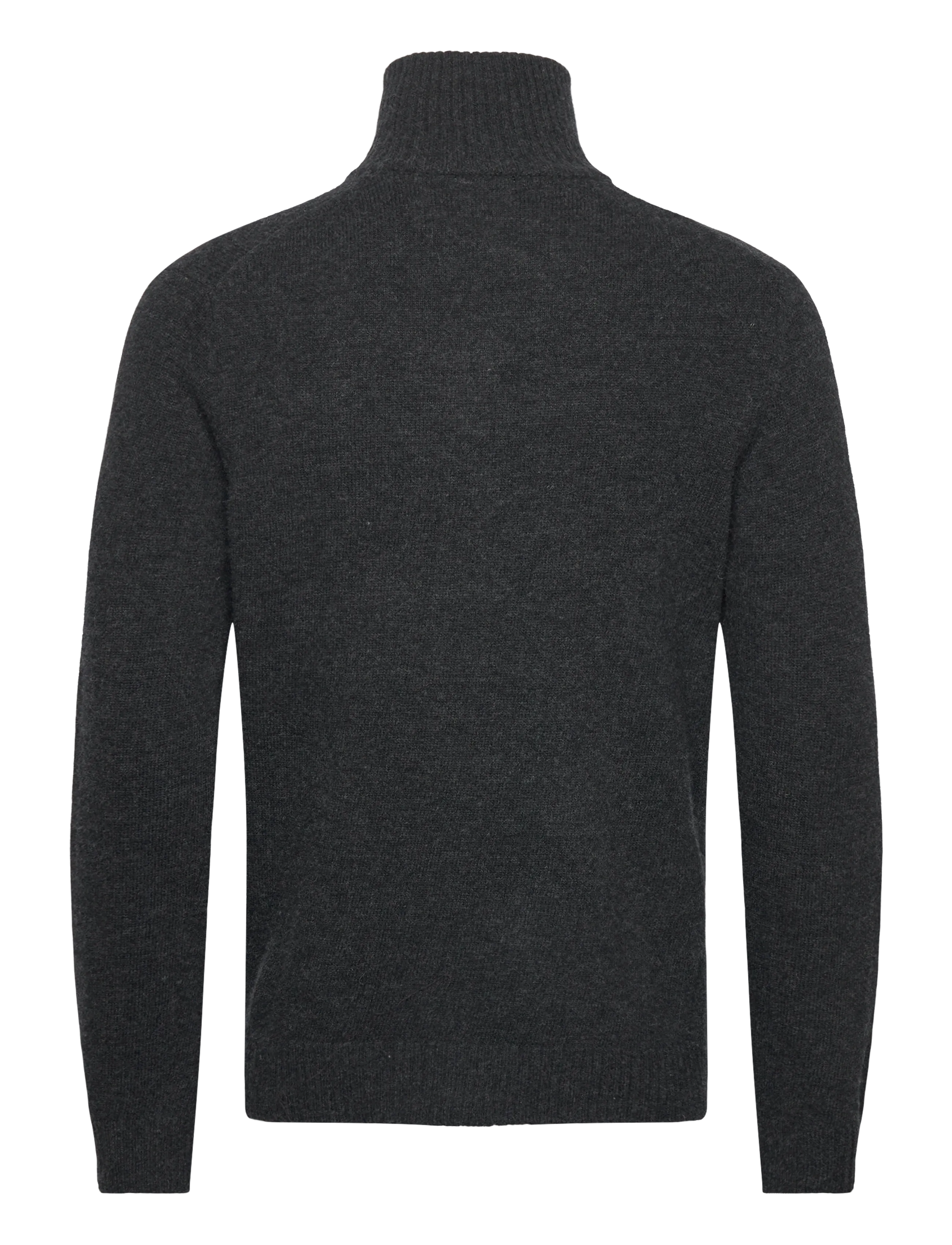 Lindbergh - Lambswool half zip knit oversize collar - halfzip strik - charcoal mel - 2