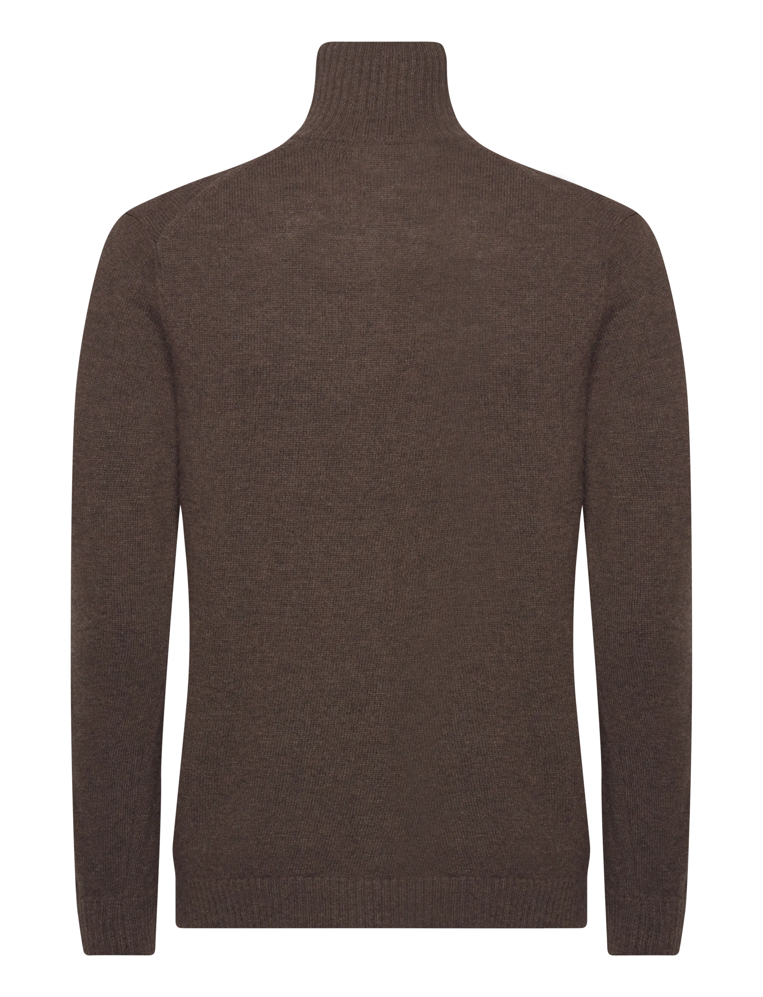 Lindbergh - Lambswool half zip knit oversize collar - halfzip strik - dk brown mel - 1