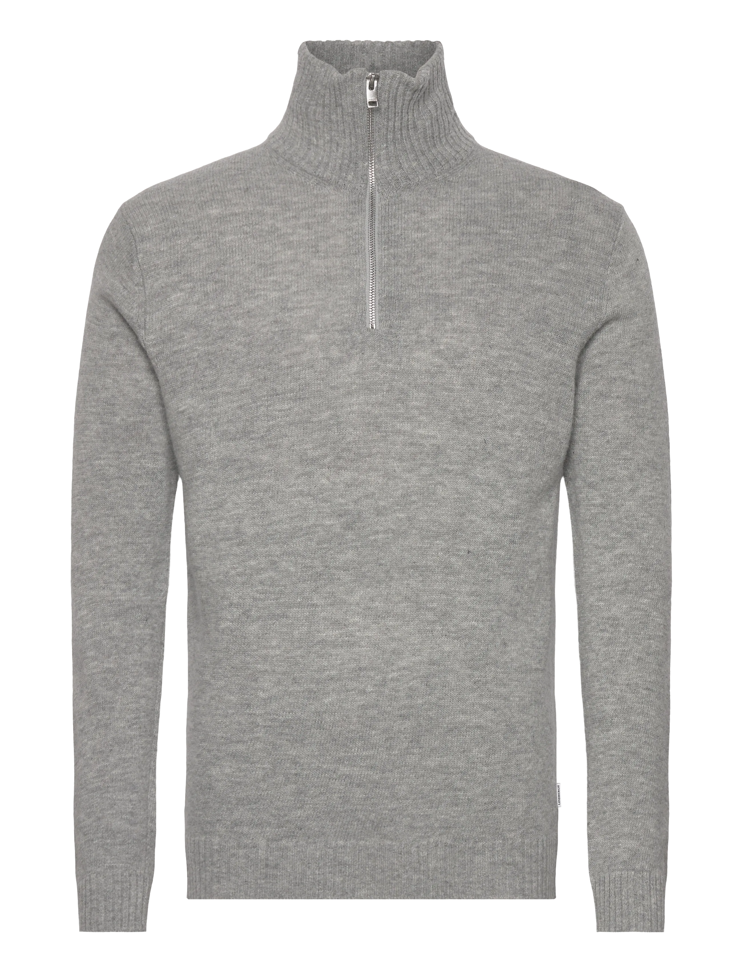 Lindbergh Lambswool half zip knit oversize co - Knitwear - MID GREY MEL / grey