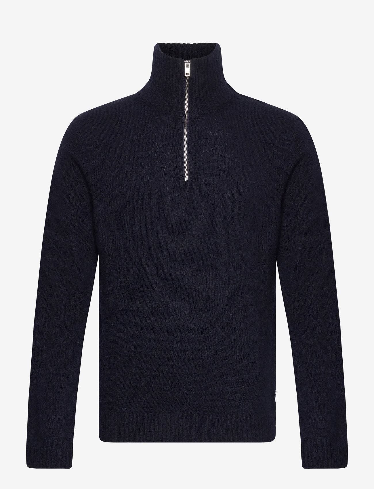 Lindbergh - Lambswool half zip knit oversize collar - half zip jumpers - navy - 1