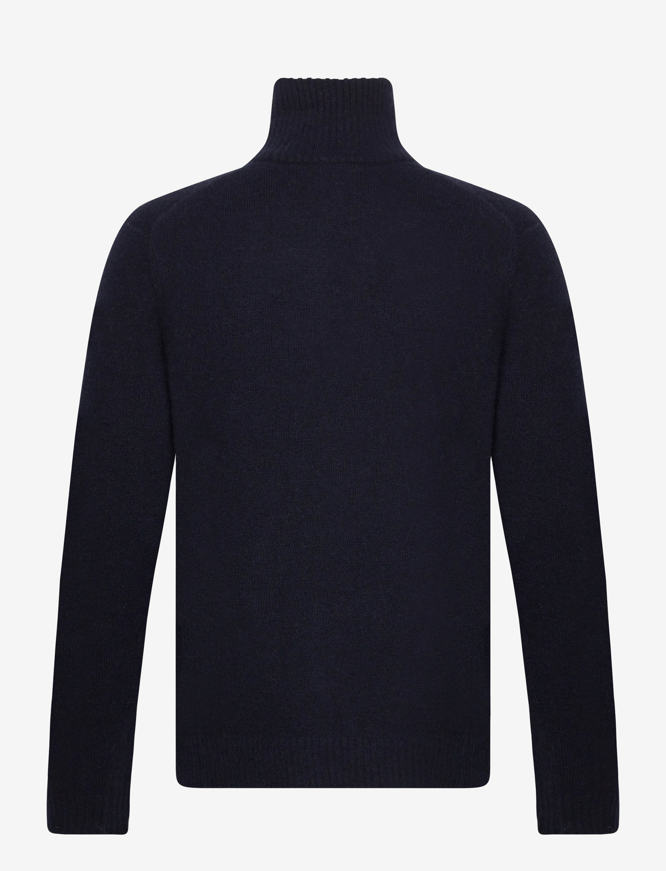 Lindbergh - Lambswool half zip knit oversize collar - half zip jumpers - navy - 2