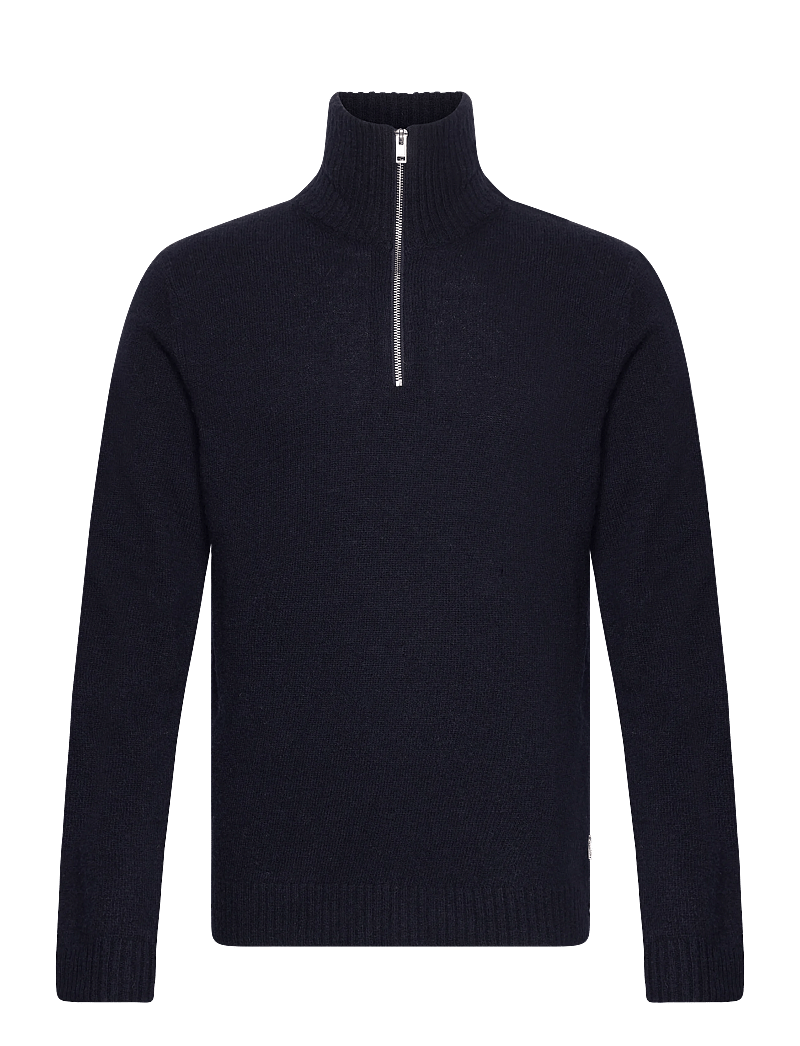 Lindbergh - Lambswool half zip knit oversize co - pullover mit halbem reißverschluss - navy - 1