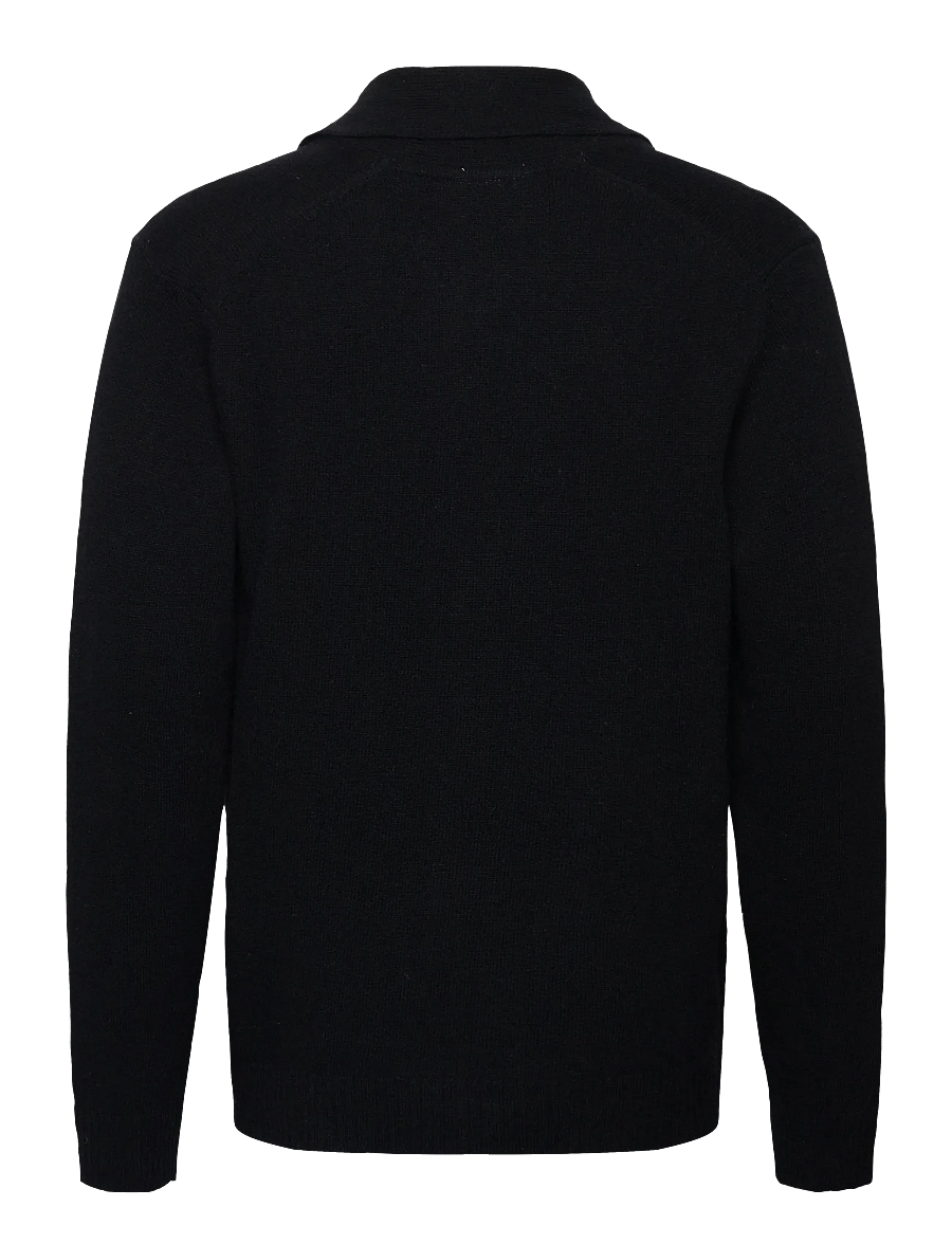 Lindbergh - Lambswool shawlcollar cardigan - vesten - black - 2