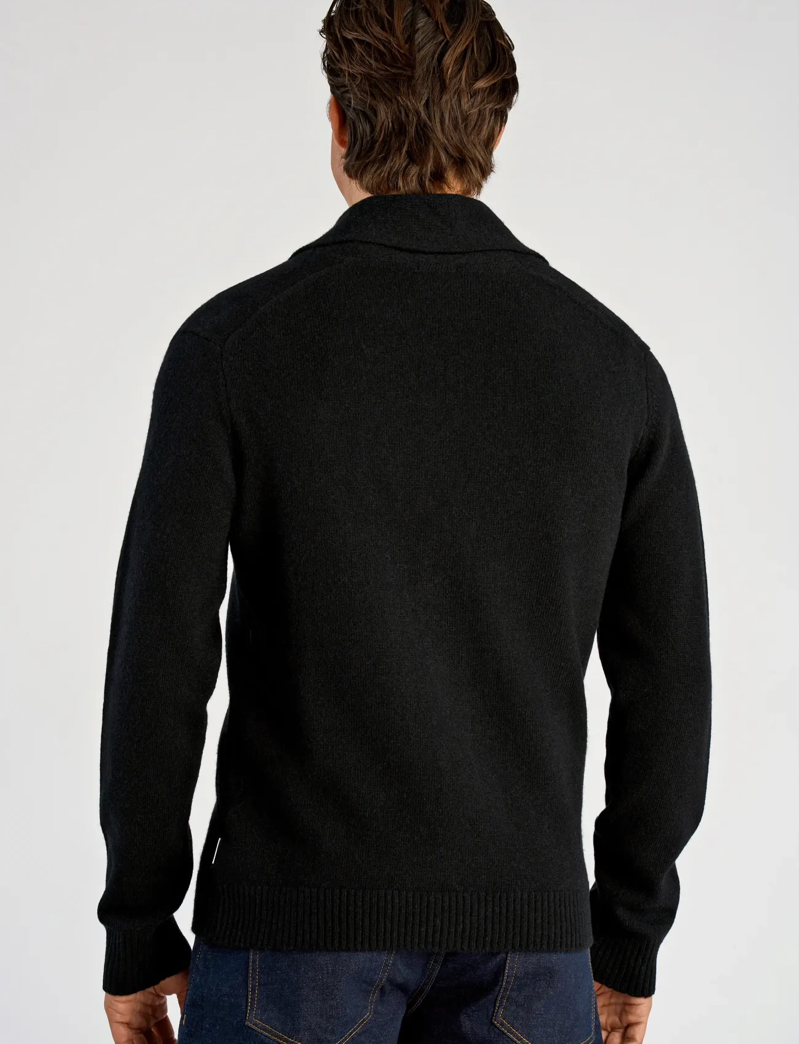 Lindbergh - Lambswool shawlcollar cardigan - cardigans - black - 3