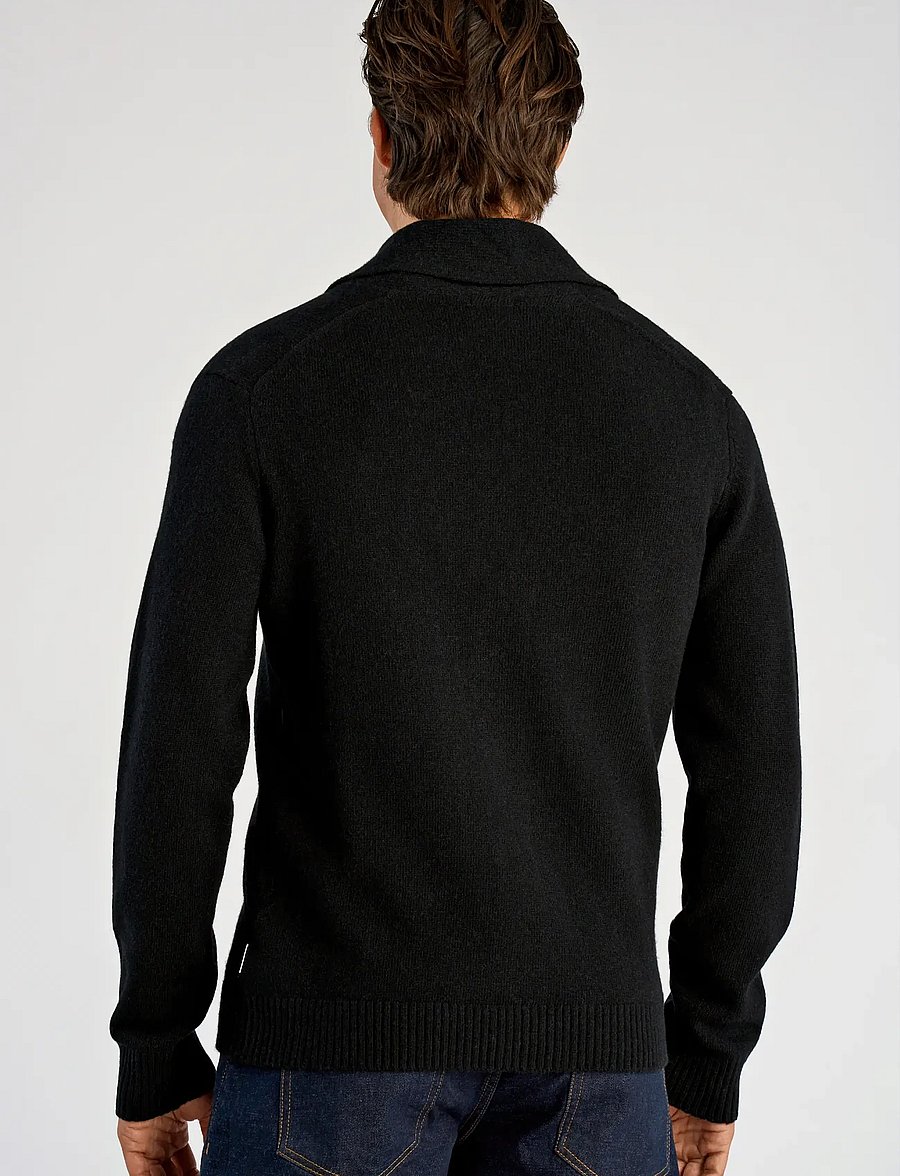 Lindbergh - Lambswool shawlcollar cardigan - vesten - black - 3