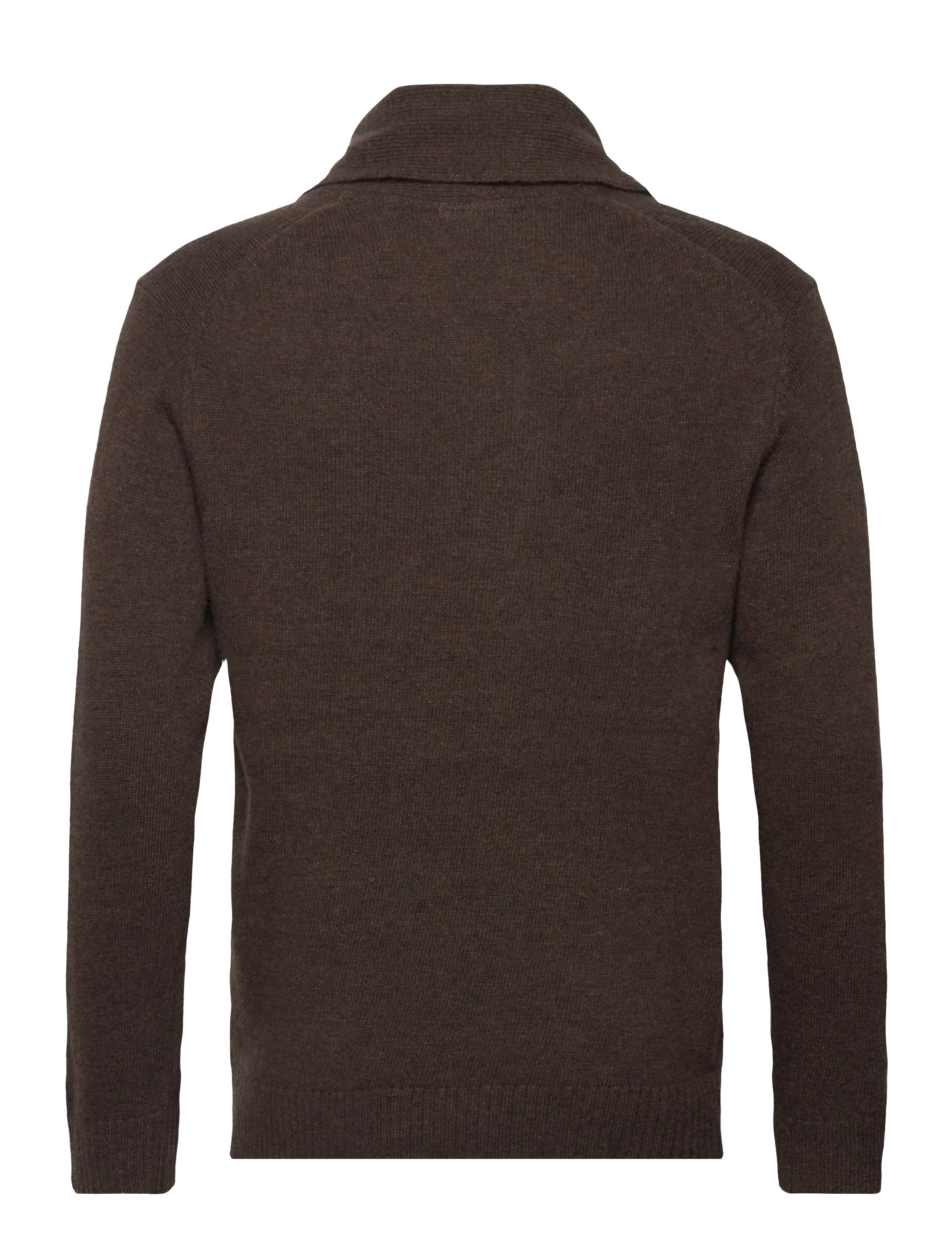 Lindbergh - Lambswool shawlcollar cardigan - cardigans - dk brown mel - 2