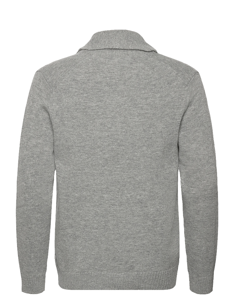 Lindbergh - Lambswool shawlcollar cardigan - kardiganid - mid grey mel - 1