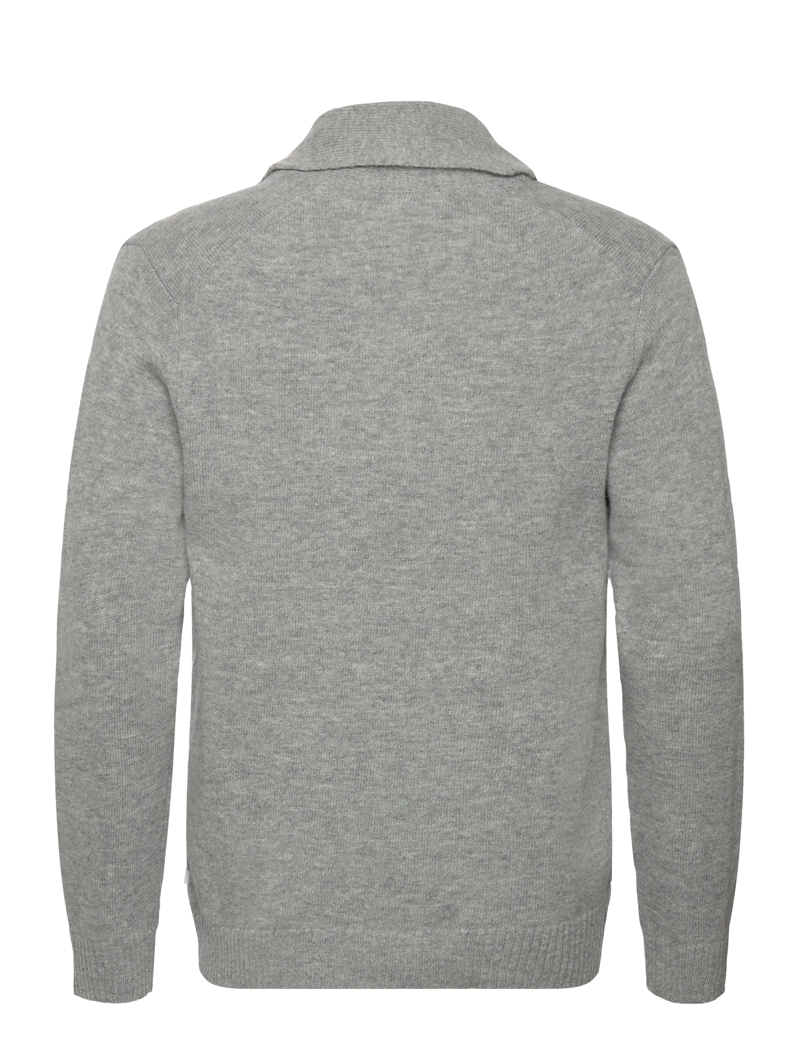 Lindbergh - Lambswool shawlcollar cardigan - gilets - mid grey mel - 1