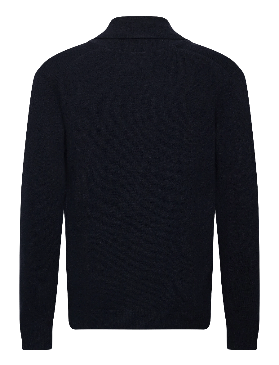 Lindbergh - Lambswool shawlcollar cardigan - gilets - navy - 2