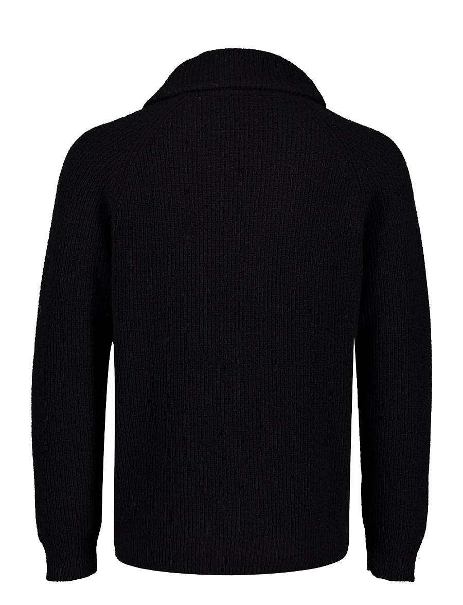 Lindbergh - Lambswool shawlcollar cardigan - kardiganid - black - 1