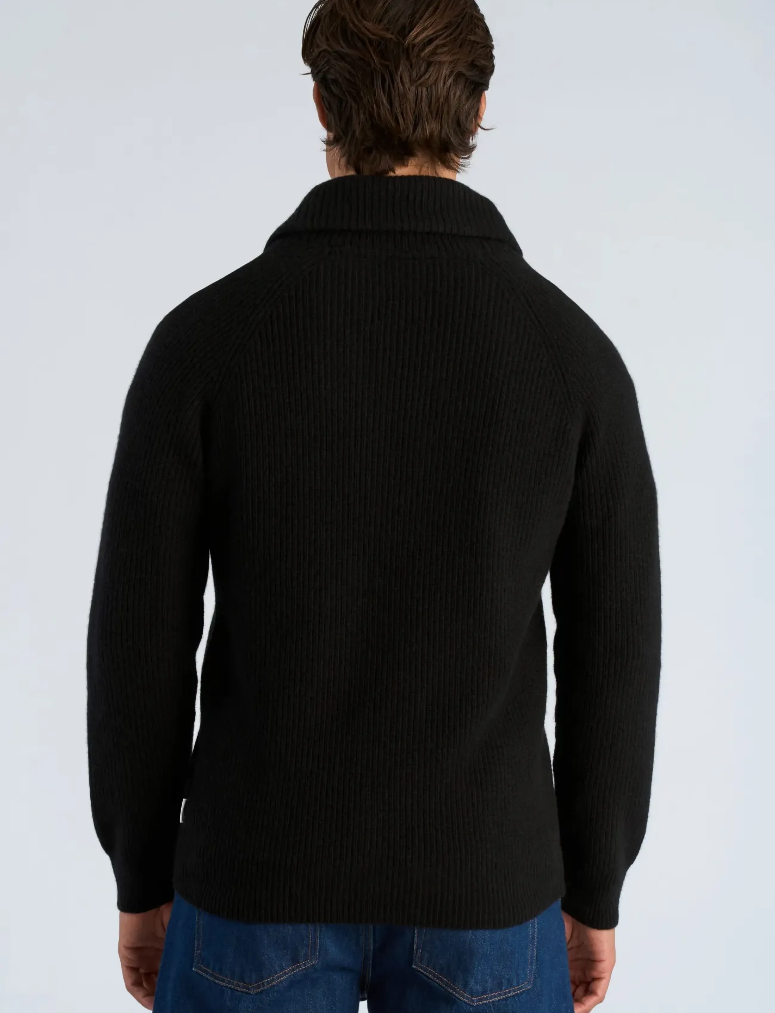 Lindbergh - Lambswool shawlcollar cardigan - cardigans - black - 4