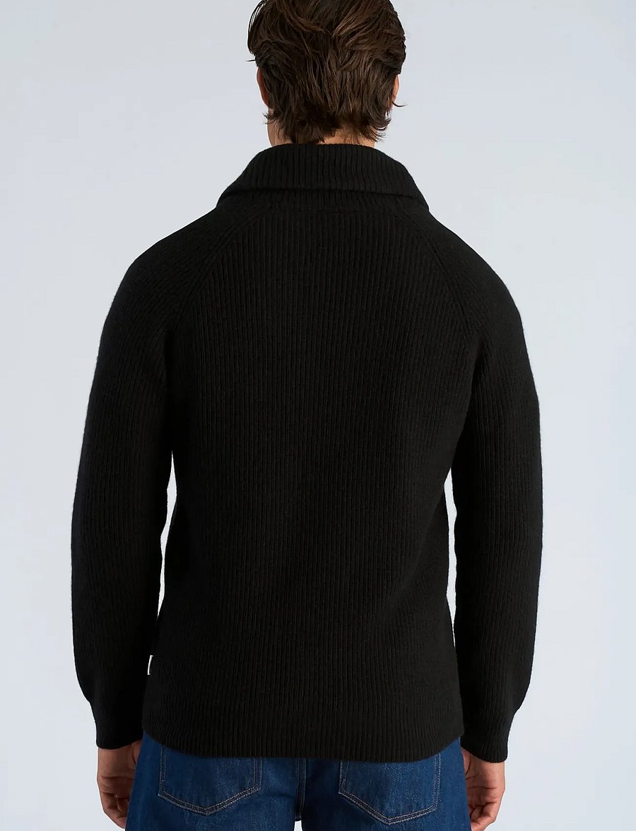 Lindbergh - Lambswool shawlcollar cardigan - cardigans - black - 4