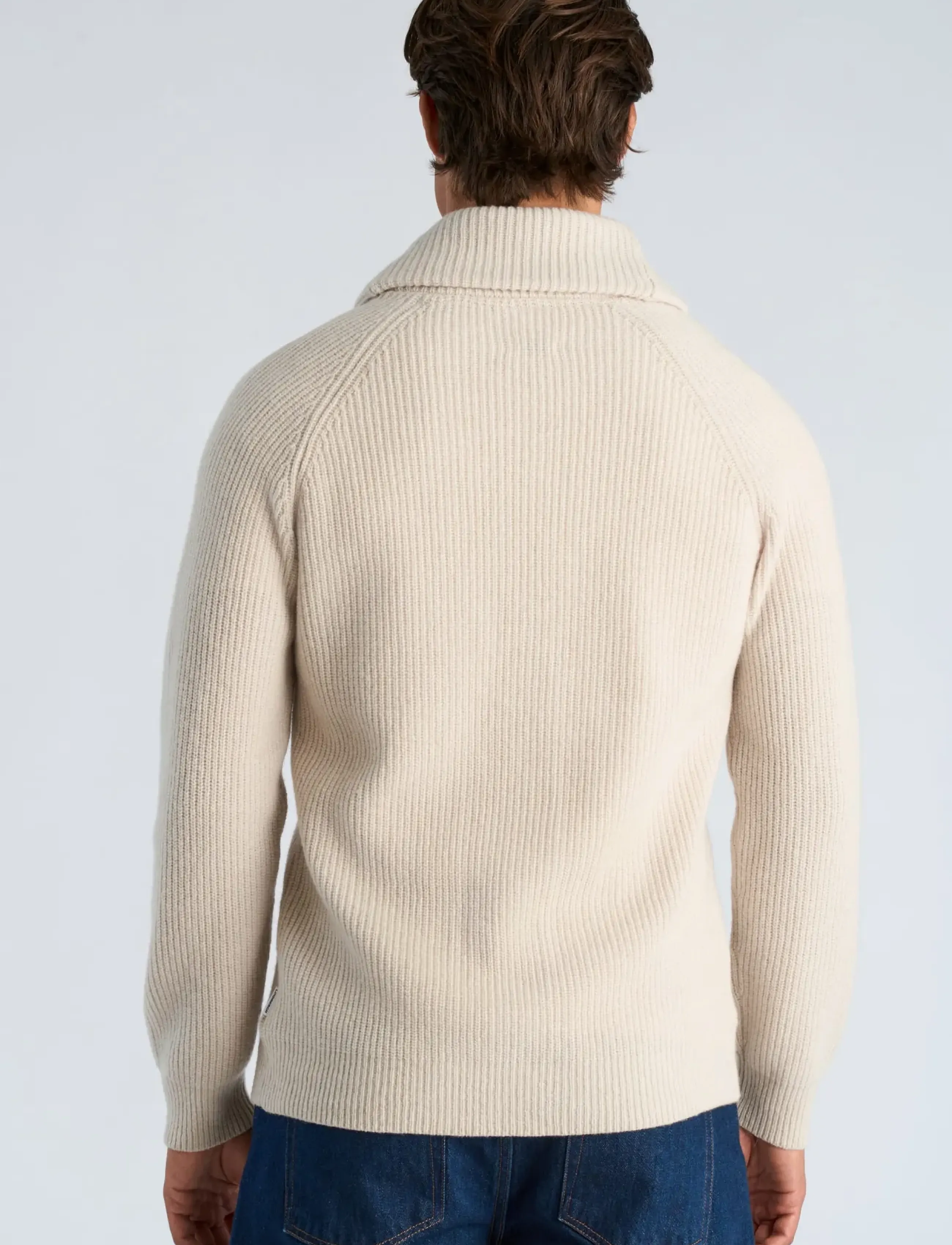 Lindbergh - Lambswool shawlcollar cardigan - cardigans - chalk white - 4