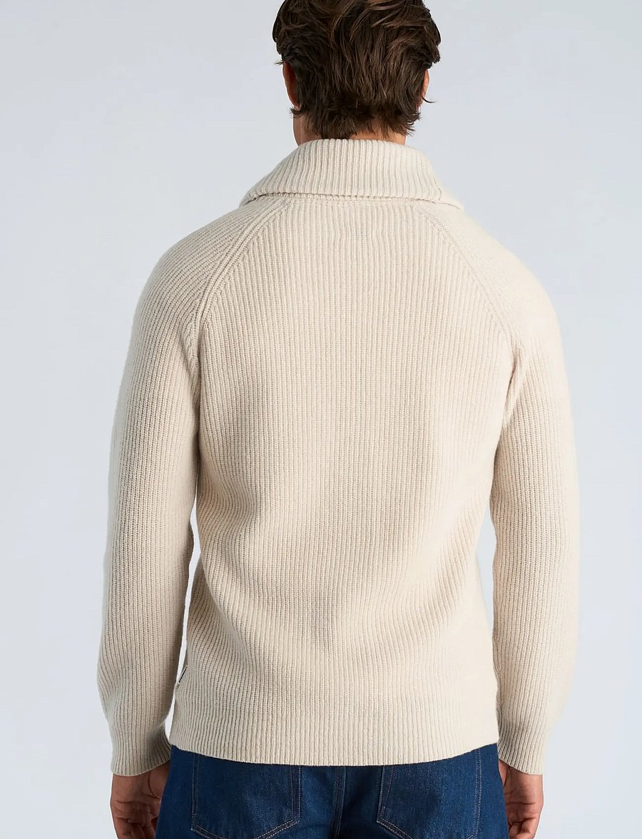 Lindbergh - Lambswool shawlcollar cardigan - cardigans - chalk white - 4