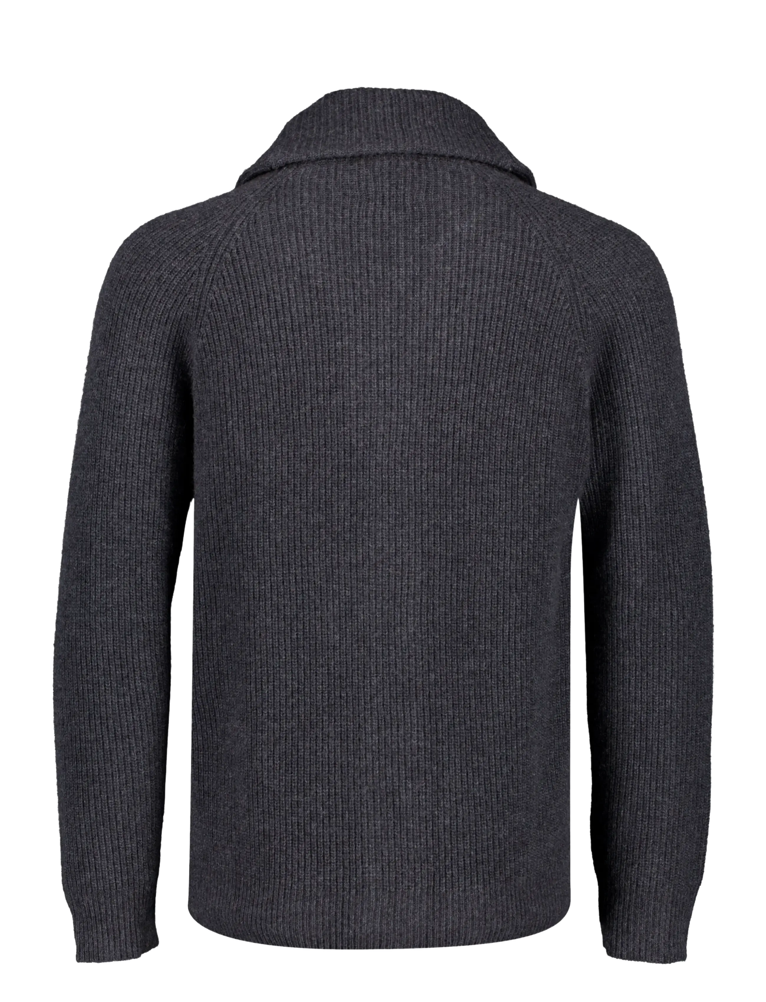 Lindbergh - Lambswool shawlcollar cardigan - cardigans - charcoal mel - 1