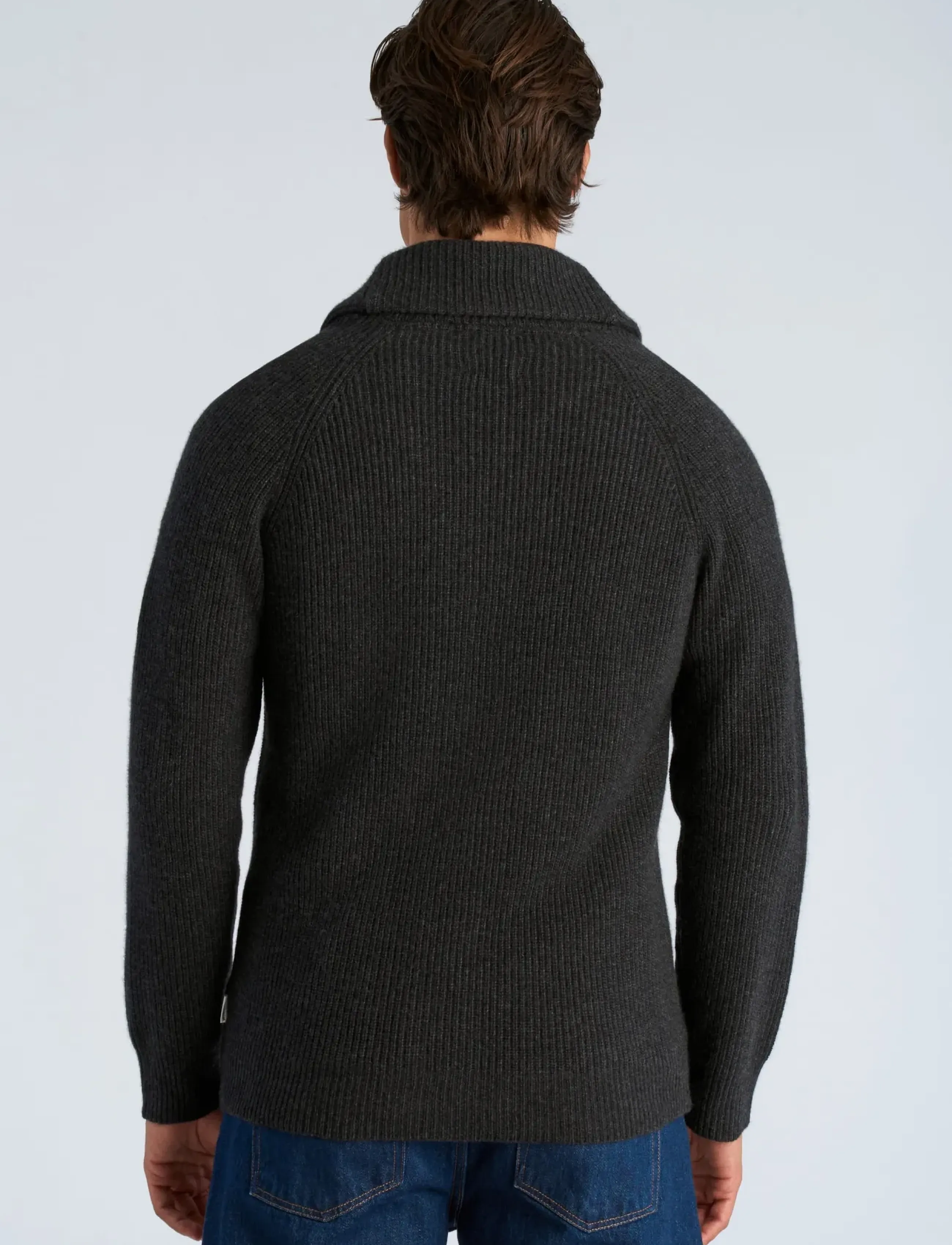 Lindbergh - Lambswool shawlcollar cardigan - strickjacken - charcoal mel - 4