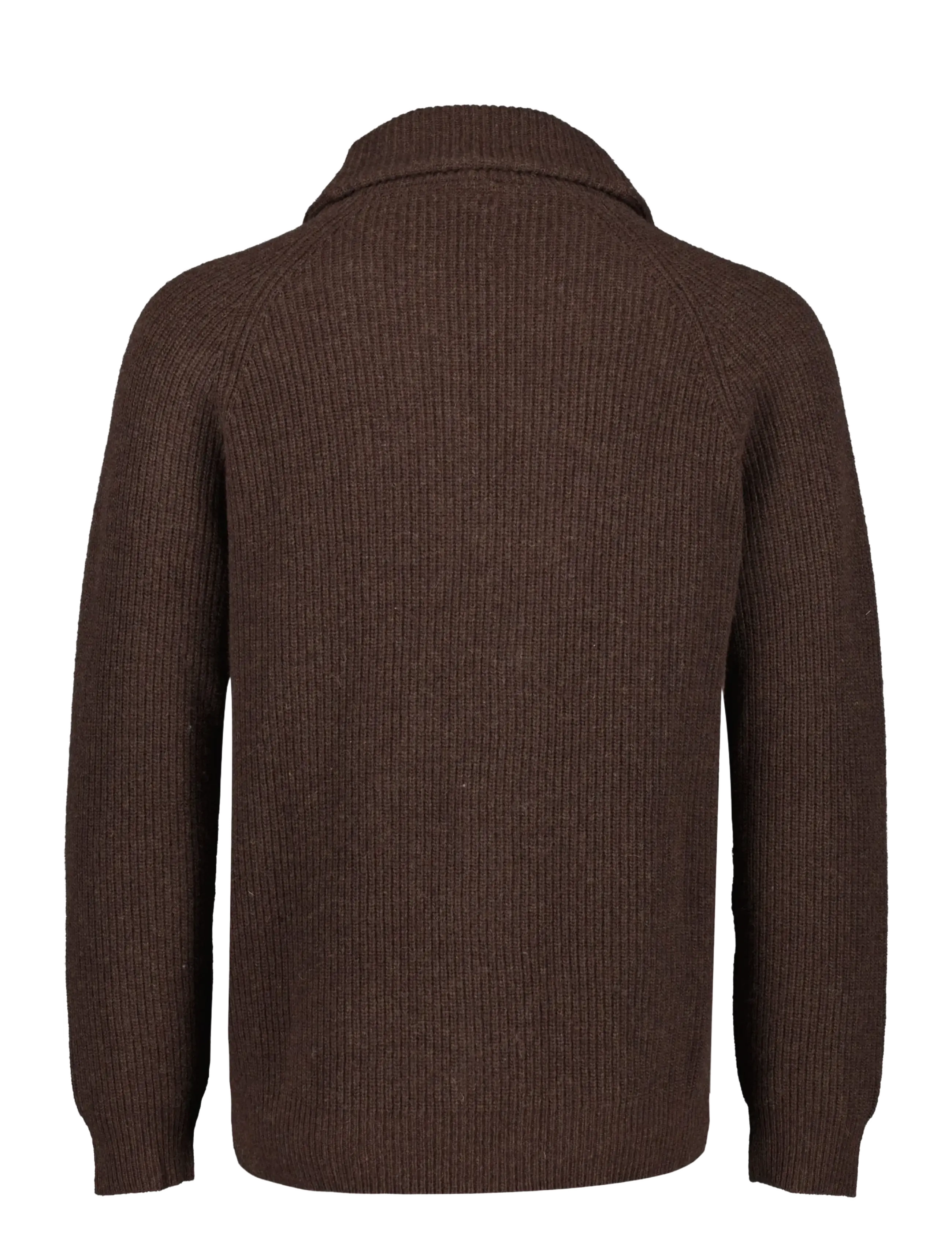 Lindbergh - Lambswool shawlcollar cardigan - cardigans - dk brown mel - 1