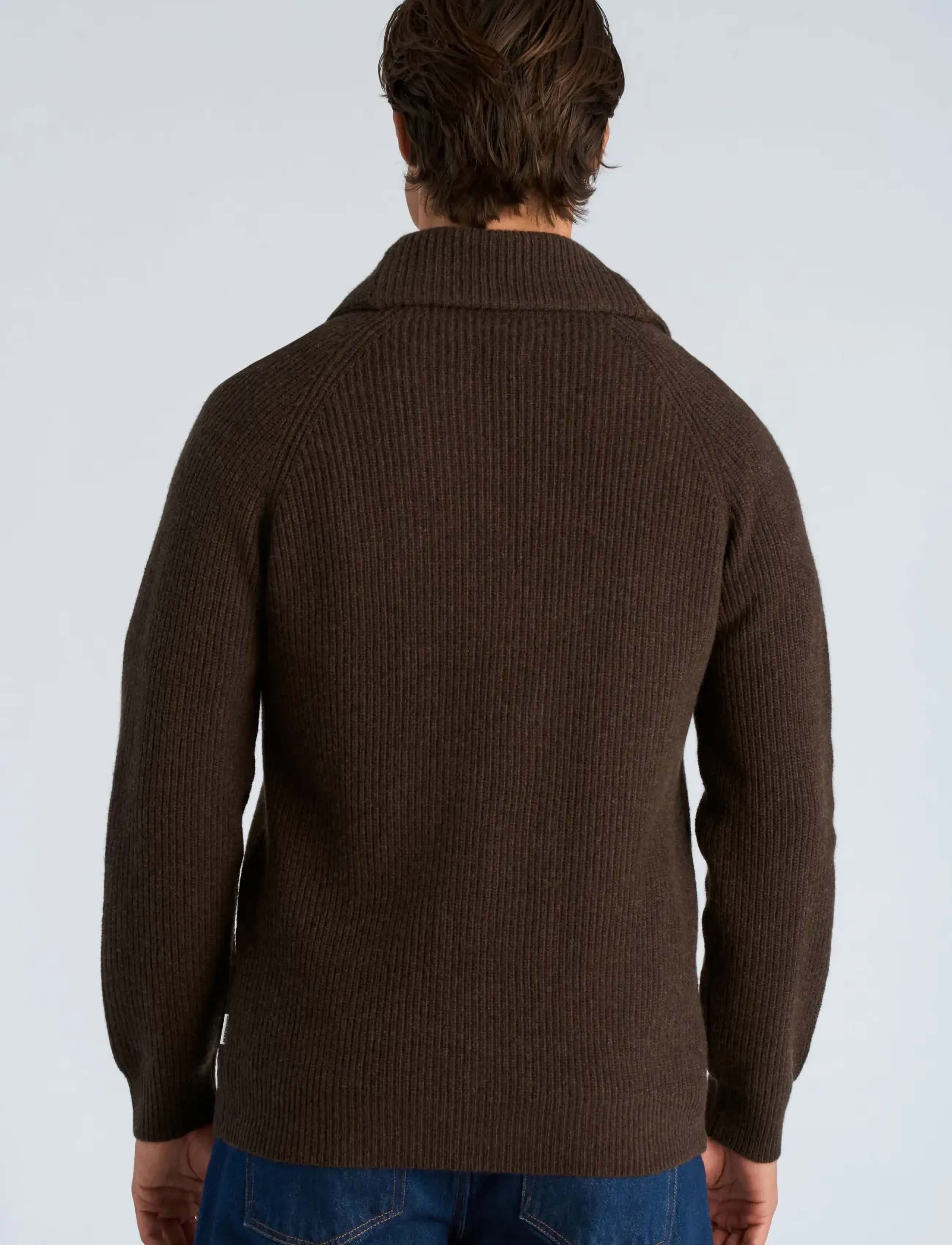 Lindbergh - Lambswool shawlcollar cardigan - herbstliche kleidung - dk brown mel - 4