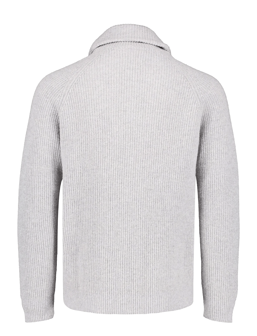 Lindbergh - Lambswool shawlcollar cardigan - cardigans - mid grey mel - 1