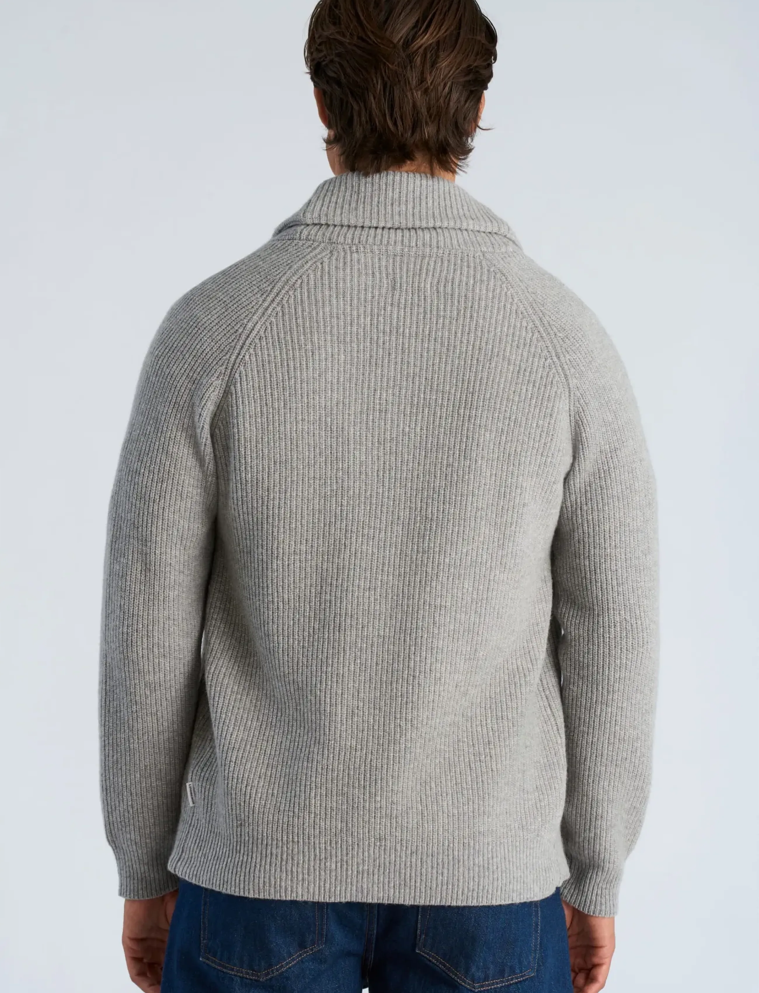 Lindbergh - Lambswool shawlcollar cardigan - strickjacken - mid grey mel - 4