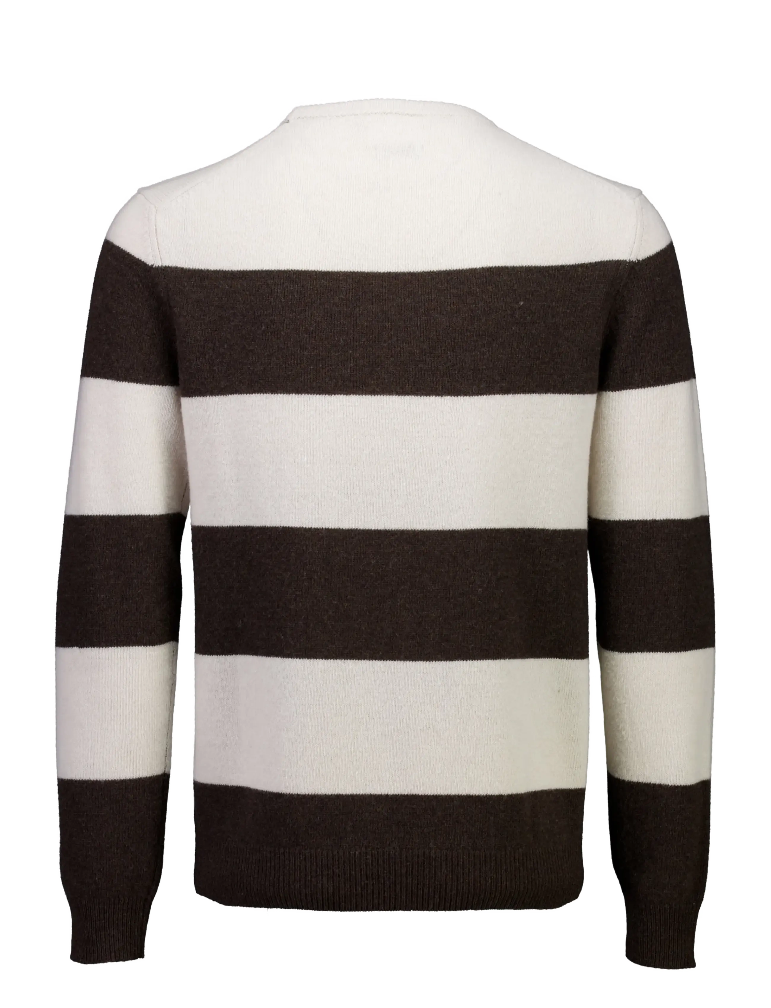 Lindbergh - Lambswool striped o-neck knit - round necks - dk brown mel - 2