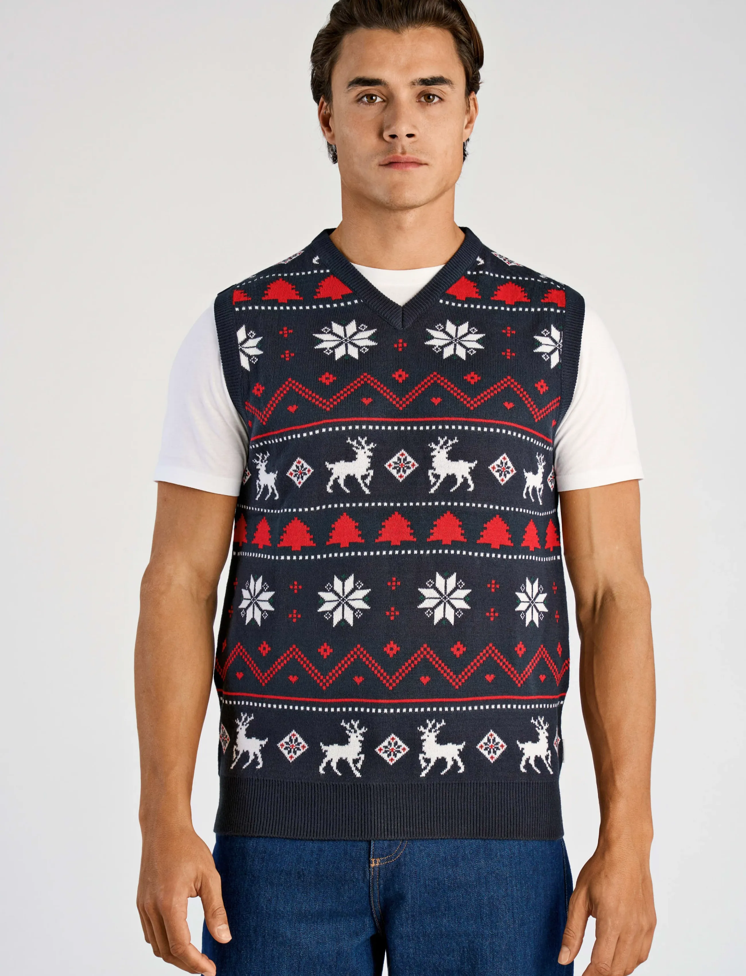 Lindbergh - Christmas knit slipover - efterårstøj - navy - 4